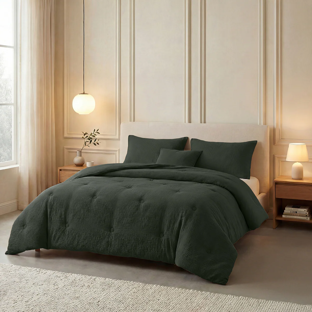 Zelesta Deluxe Couette Mousseline de Coton - Vert - Image 3