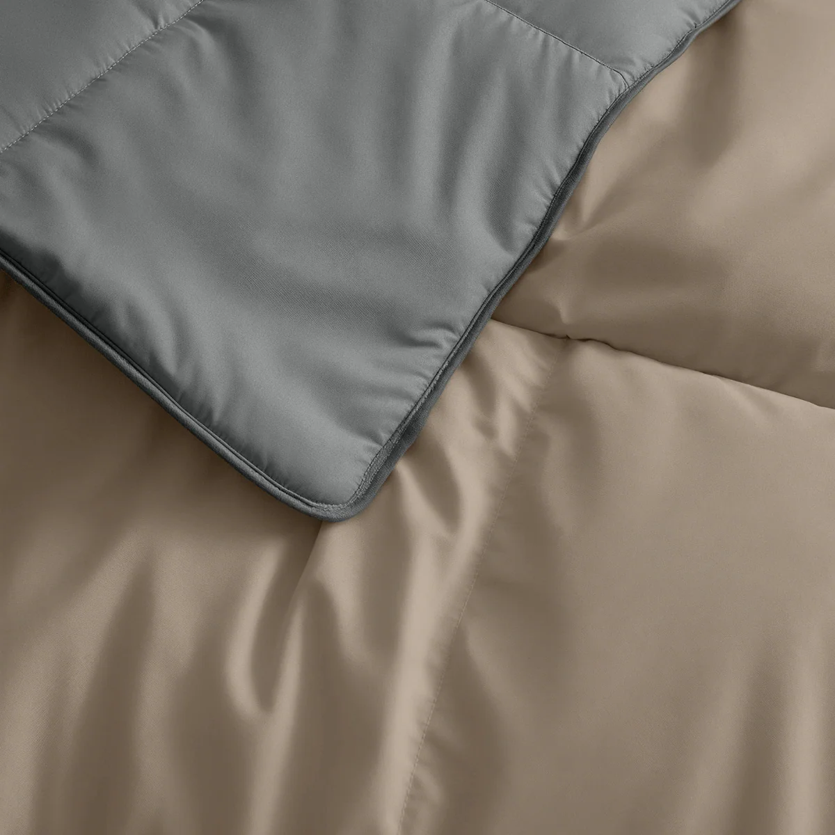 Zelesta Deluxe Duo Couette Coton Percale - Taupe & Anthracite - Image 6