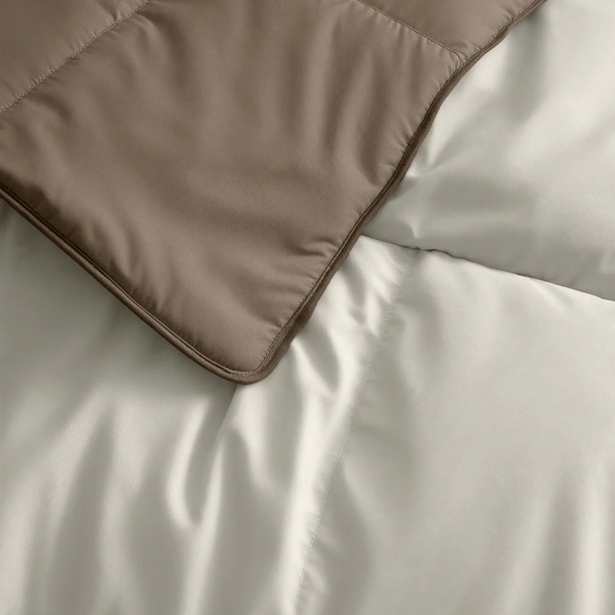 Zelesta Deluxe Duo Couette Coton Percale - Taupe & Crème - Image 6