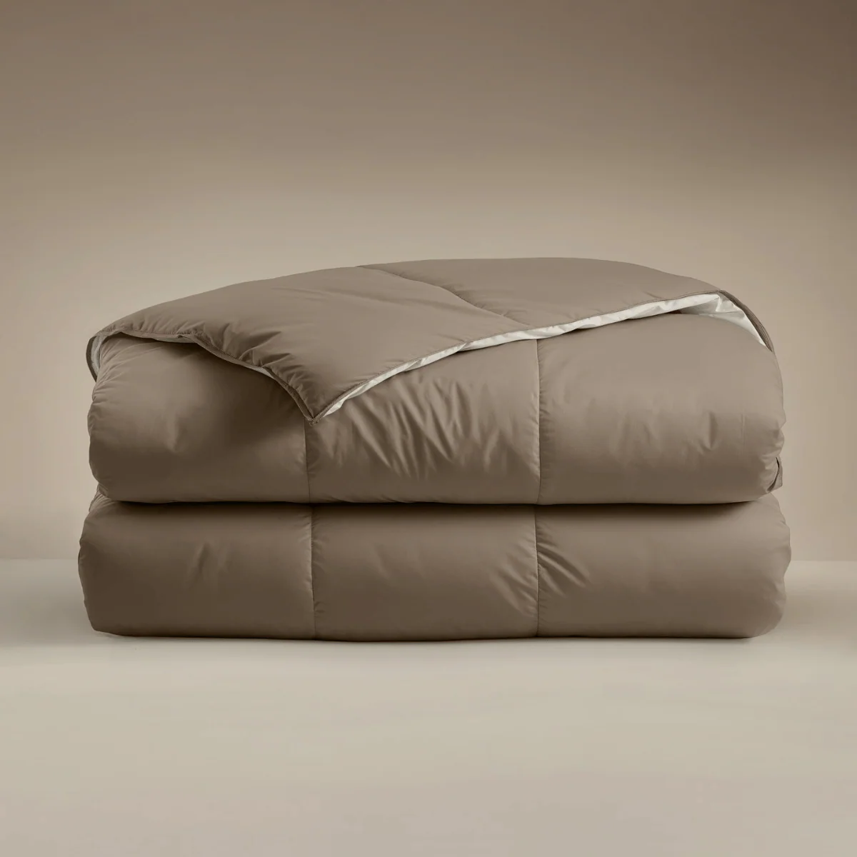 Zelesta Deluxe Duo Couette Été Coton Percale - Taupe & Crème - Image 8