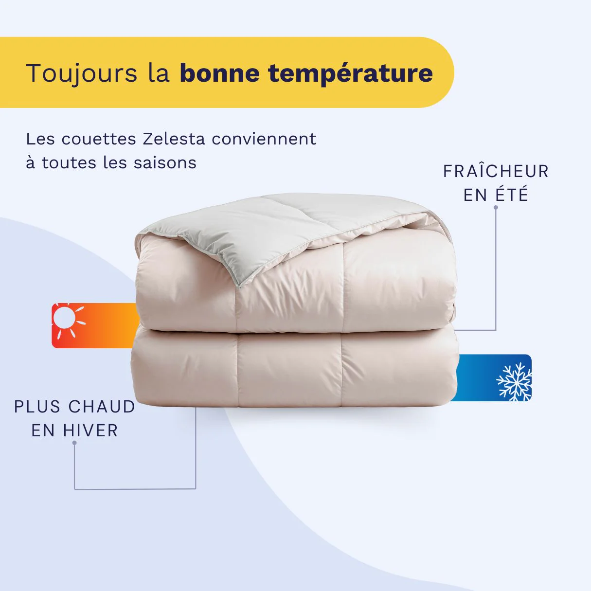 Zelesta Deluxe Duo Couette Coton Percale - Soie & Crème de Noix de Coco - Image 4