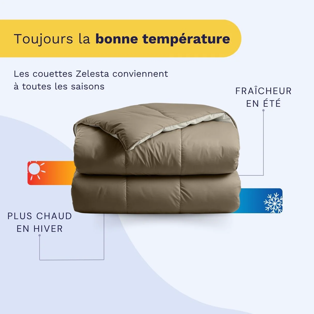 Zelesta Deluxe Duo Couette Coton Percale - Taupe & Crème - Image 4