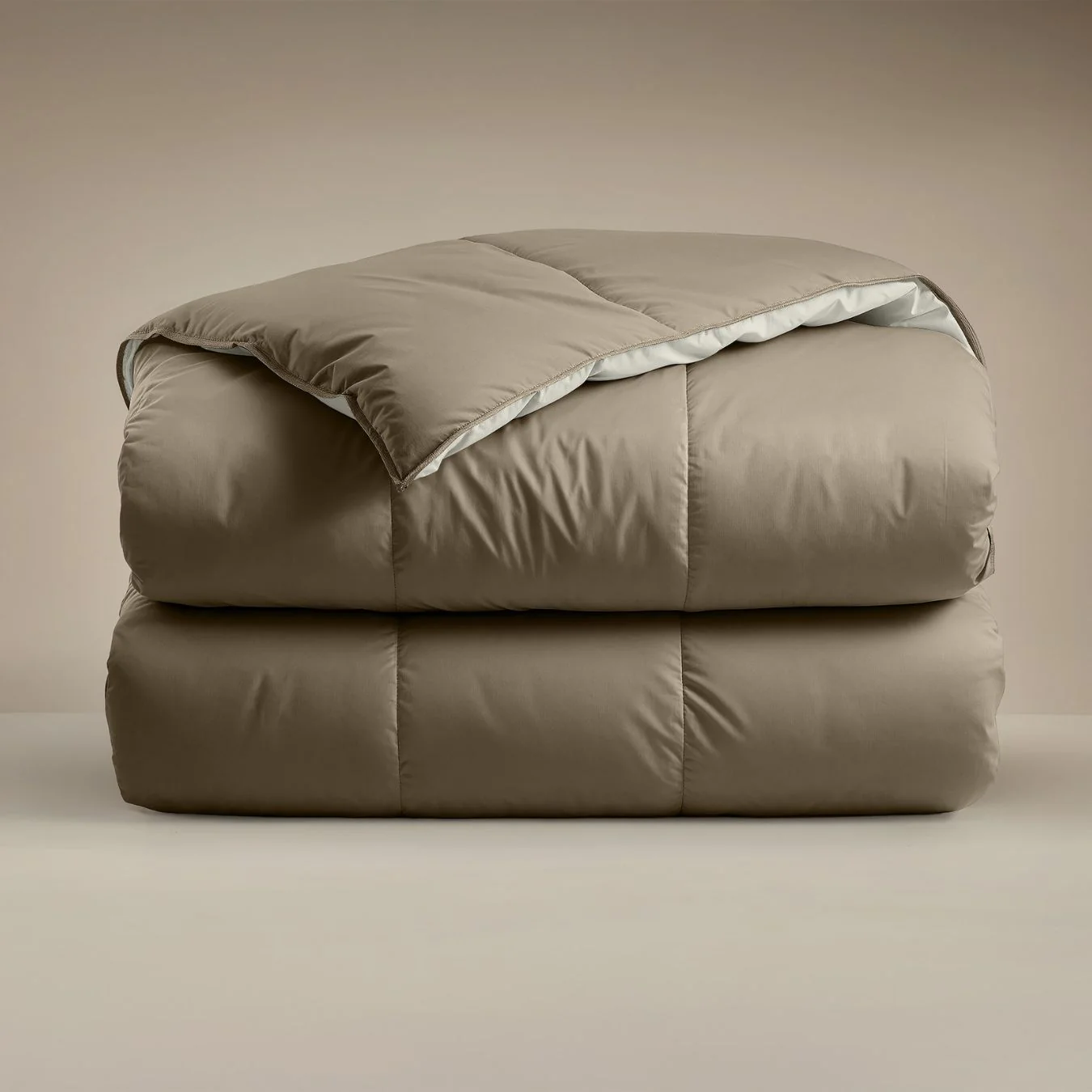 Zelesta Deluxe Duo Couette Coton Percale - Taupe & Crème - Image 7