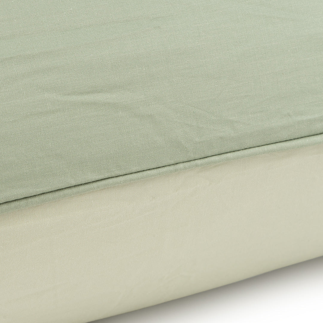 Zelesta Deluxe Duo Taies d'Oreiller Coton Percale - Set de 2 - Olive & Menthe - Image 3