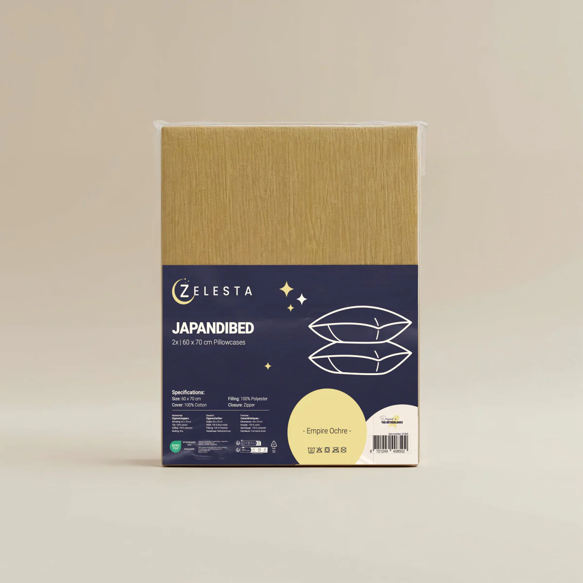 Zelesta Deluxe Taies d'Oreiller Mousseline de Coton - Set de 2 - Ocre - Image 3