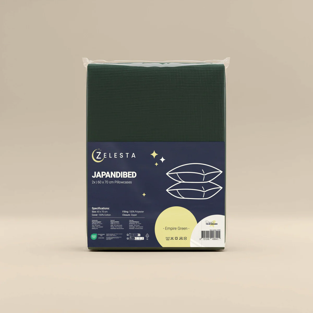 Zelesta Deluxe Taies d'Oreiller Mousseline de Coton - Set de 2 - Vert - Image 3