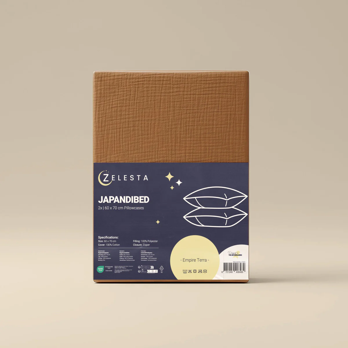 Zelesta Deluxe Taies d'Oreiller Mousseline de Coton - Set de 2 - Terracotta - Image 3