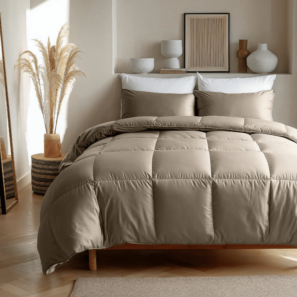 Zelesta Deluxe Unie Couette Satin de Coton - Pur Brun - Image 5