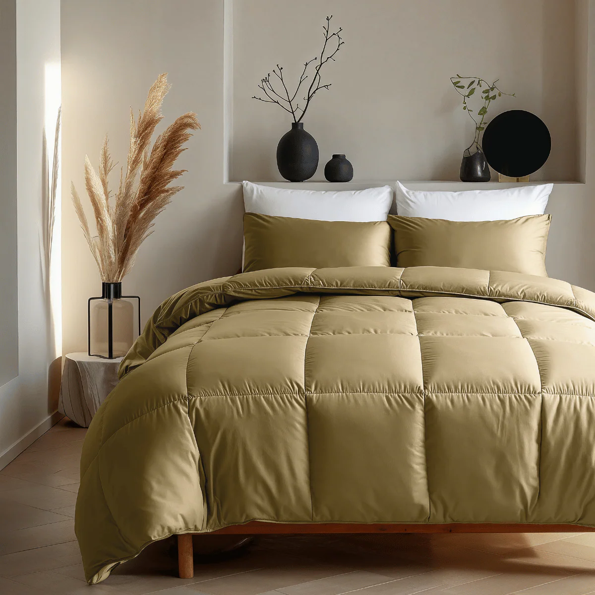 Zelesta Deluxe Unie Couette Satin de Coton - Pur Ocre - Image 6