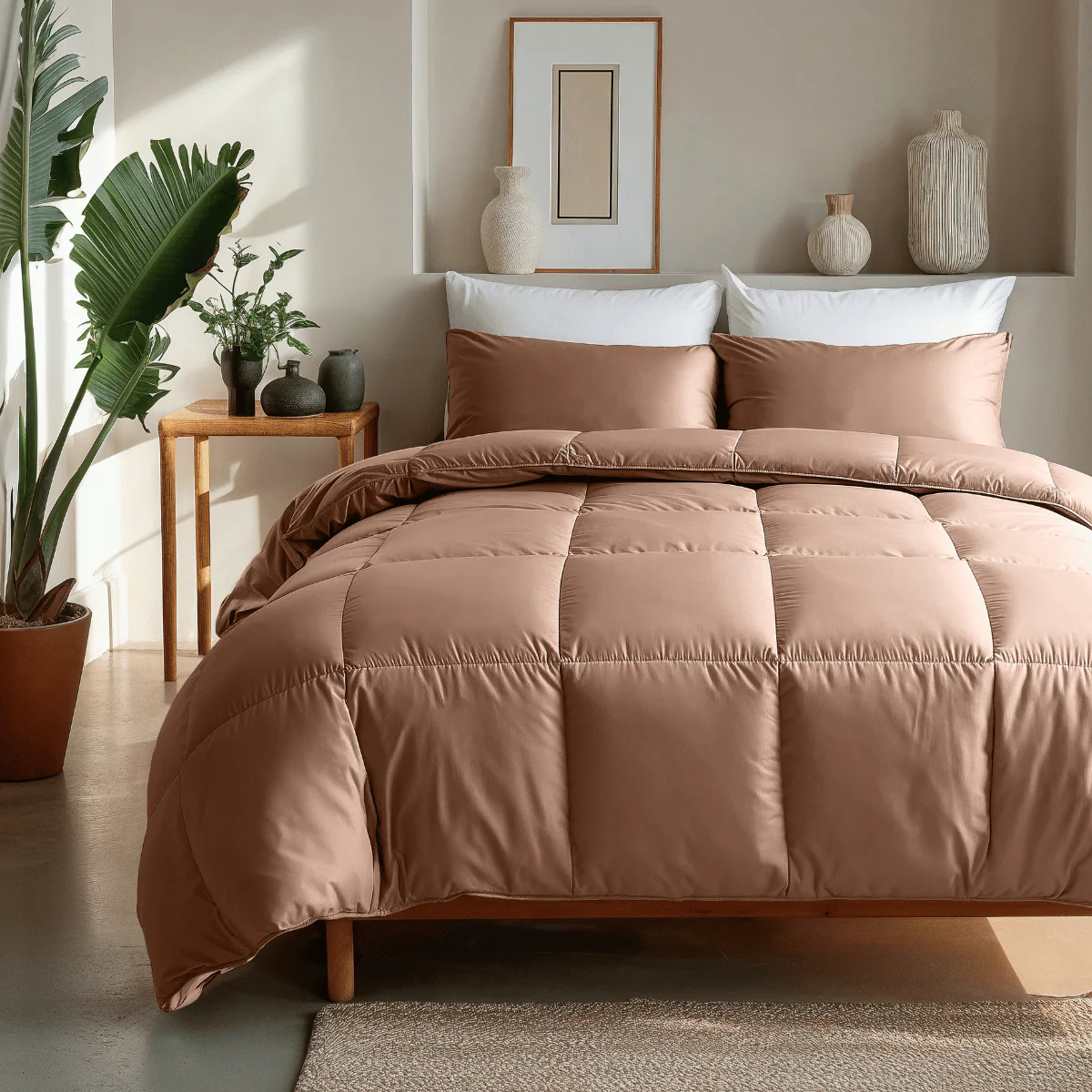 Zelesta Deluxe Unie Couette Été Satin de Coton - Terre Cuite - Image 6
