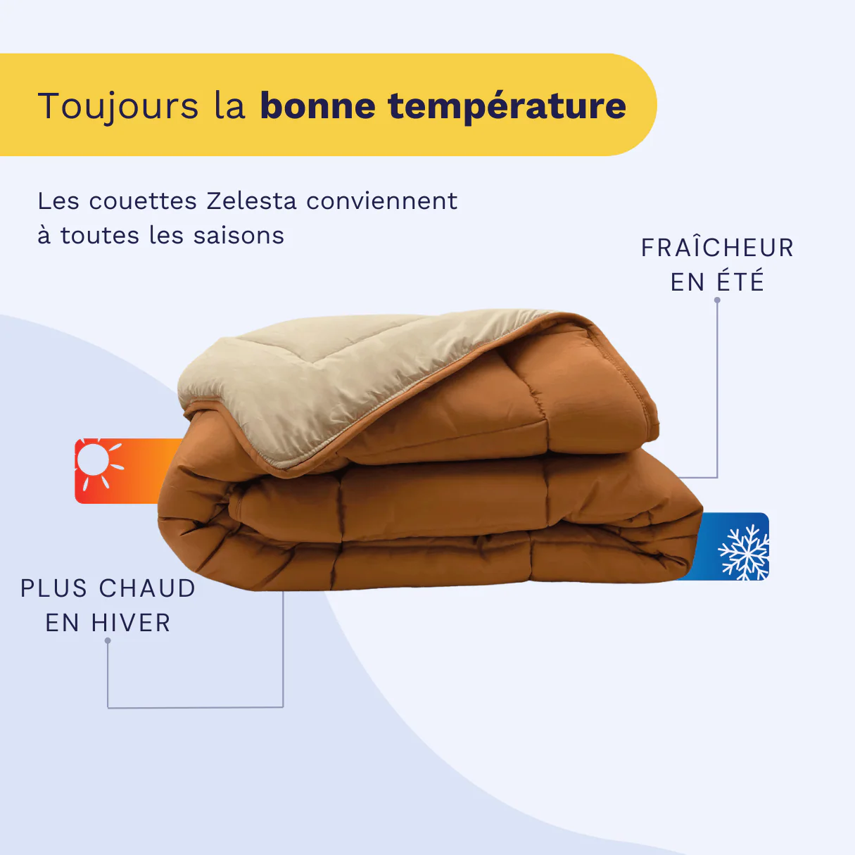 Zelesta Everyday Duo Couette - Bronze Brun & Lin - Image 3