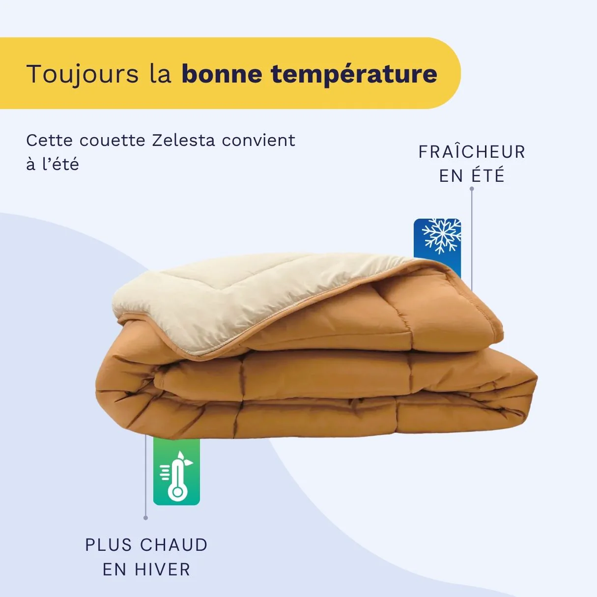 Zelesta Everyday Duo Couette Été - Bronze Brun & Lin - Image 3