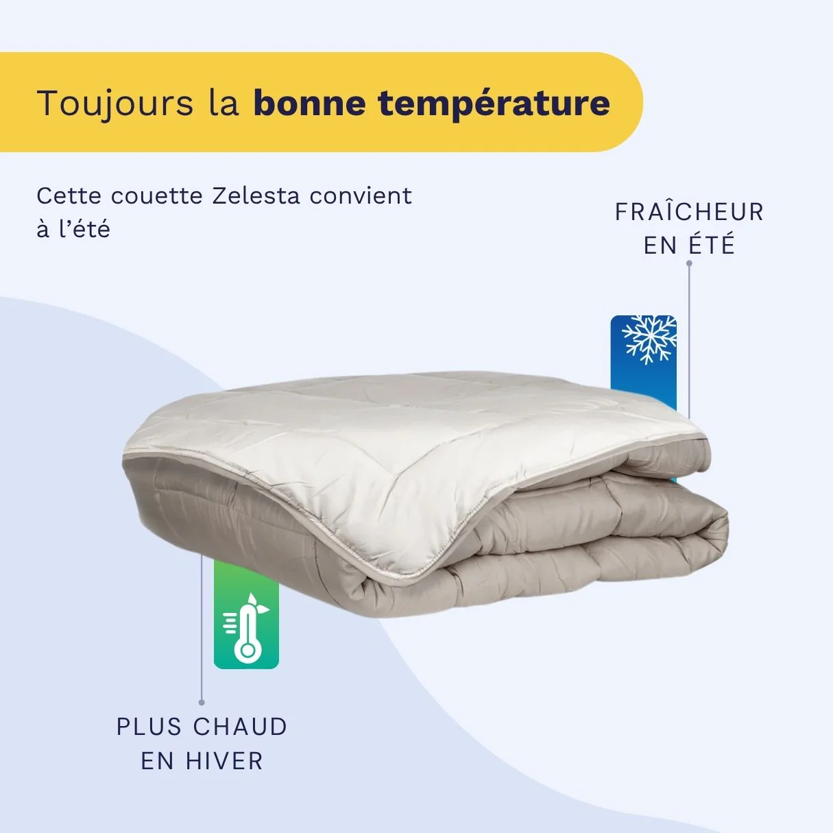 Zelesta Everyday Duo Couette Été - Taupe & Lin - Image 3
