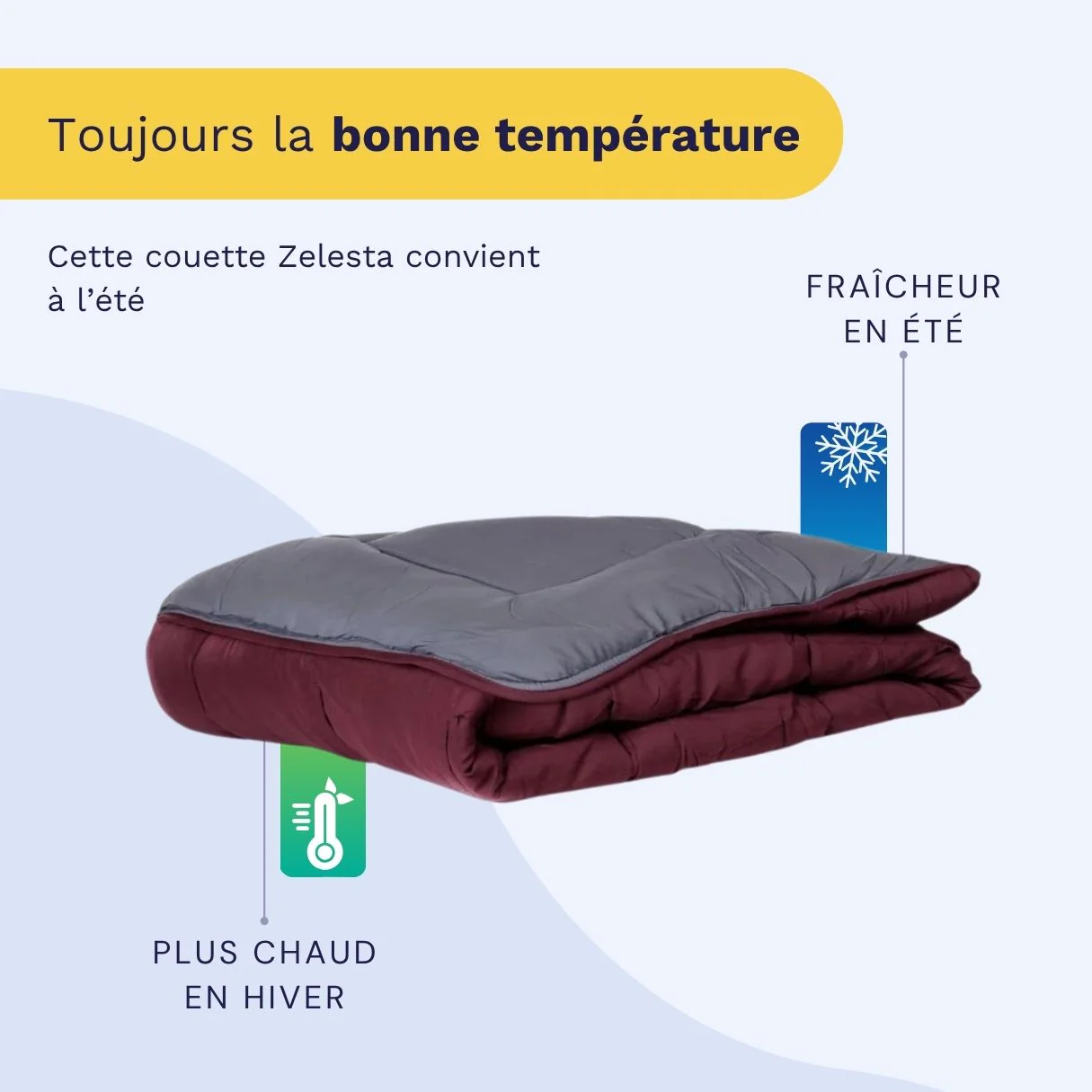 Zelesta Everyday Duo Couette Été - Violet & Anthracite - Image 4