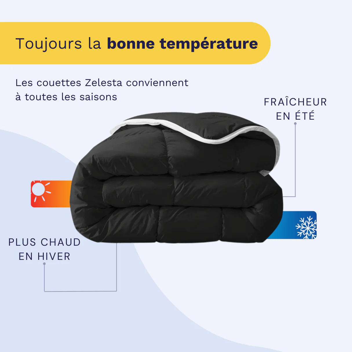 Zelesta Everyday Unie Couette - Noir - Image 4
