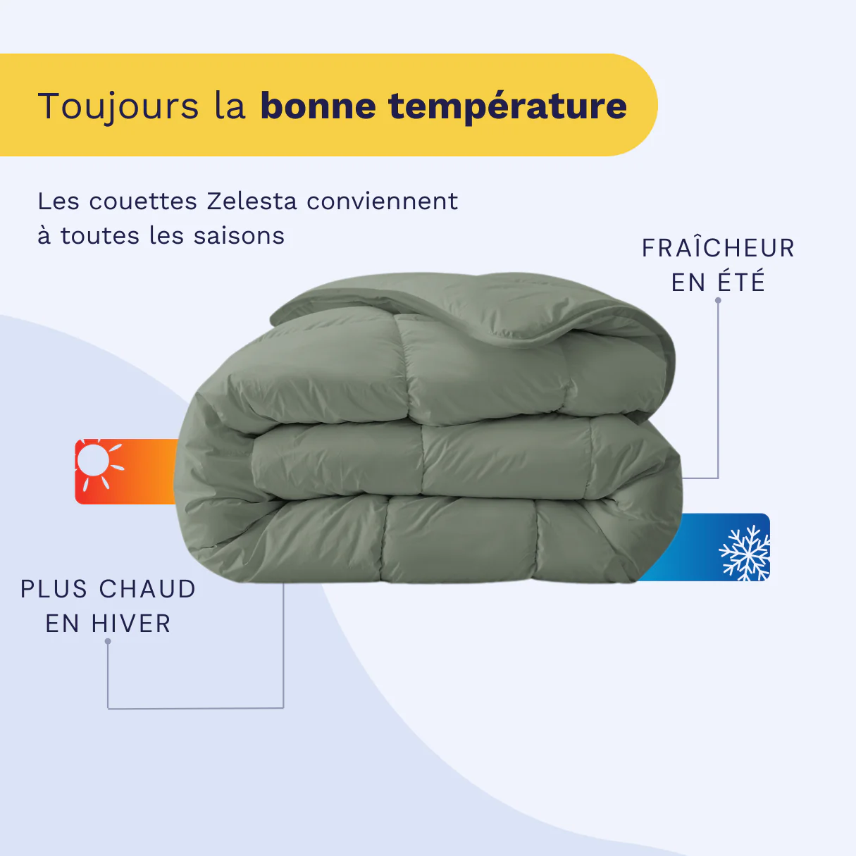 Zelesta Everyday Unie Couette - Vert Pastel - Image 4