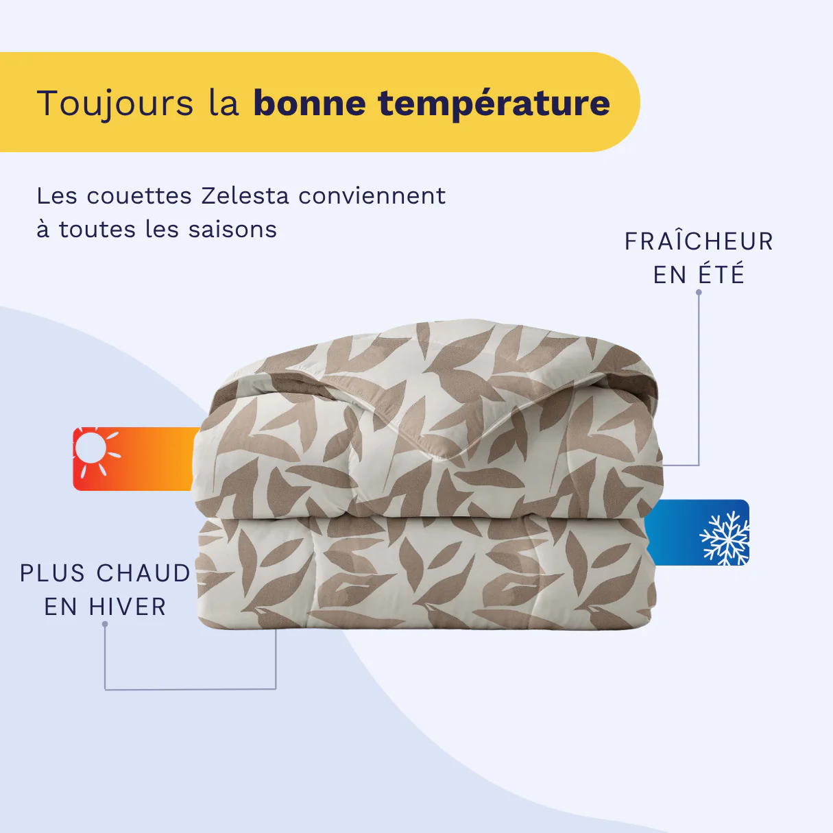 Zelesta Pure Design Couette Coton - Beige d'Automne - Image 4