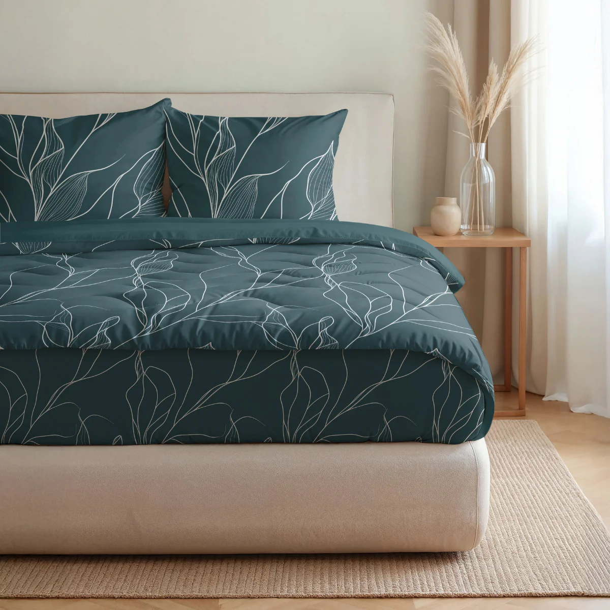 Zelesta Pure Design Couette Coton - Feuilles Blanches - Image 3