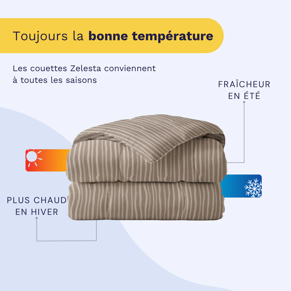 Zelesta Pure Design Couette Coton - Rayures Marrons - Image 4