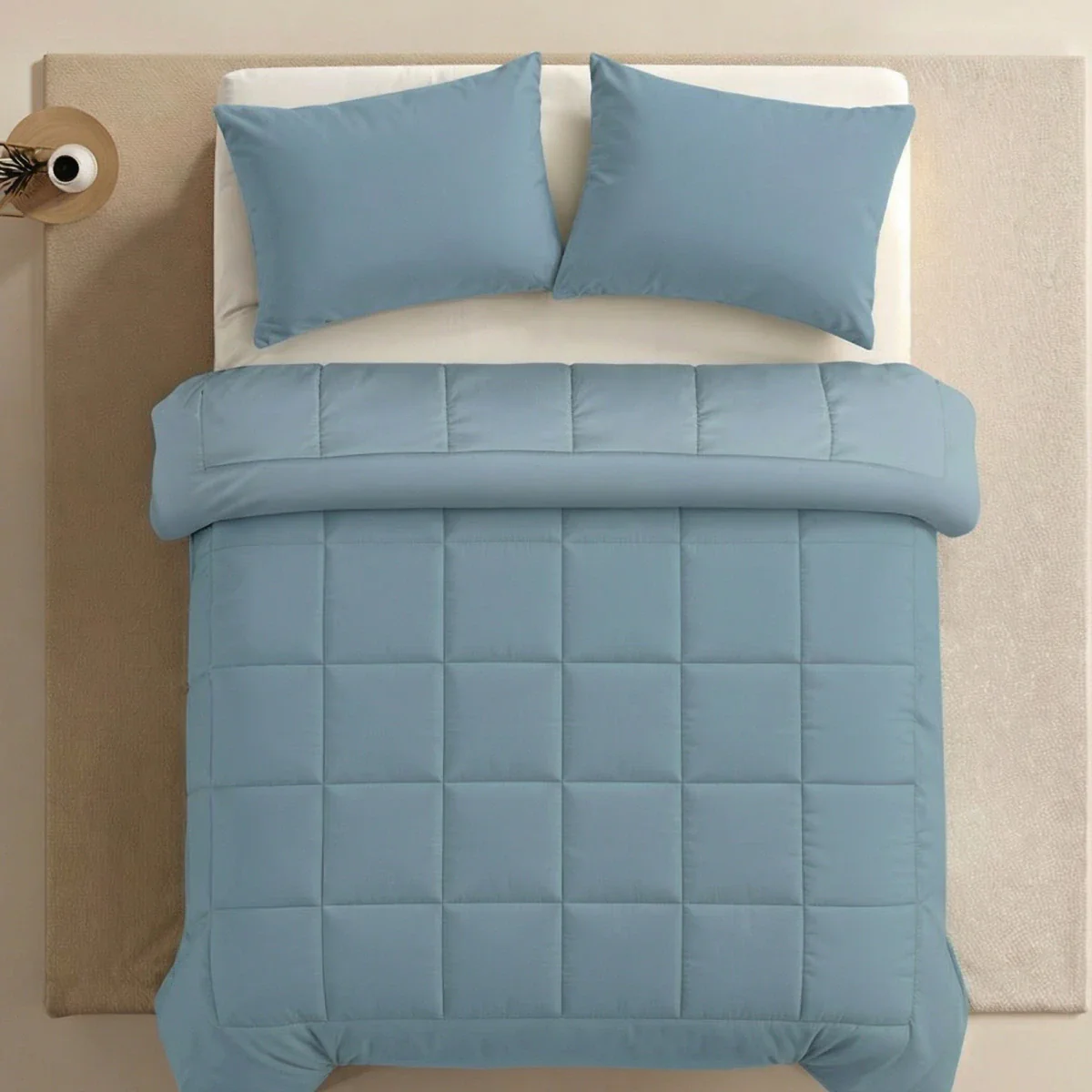 Zelesta Pure Unie Couette Coton - Bleu Serein - Image 4
