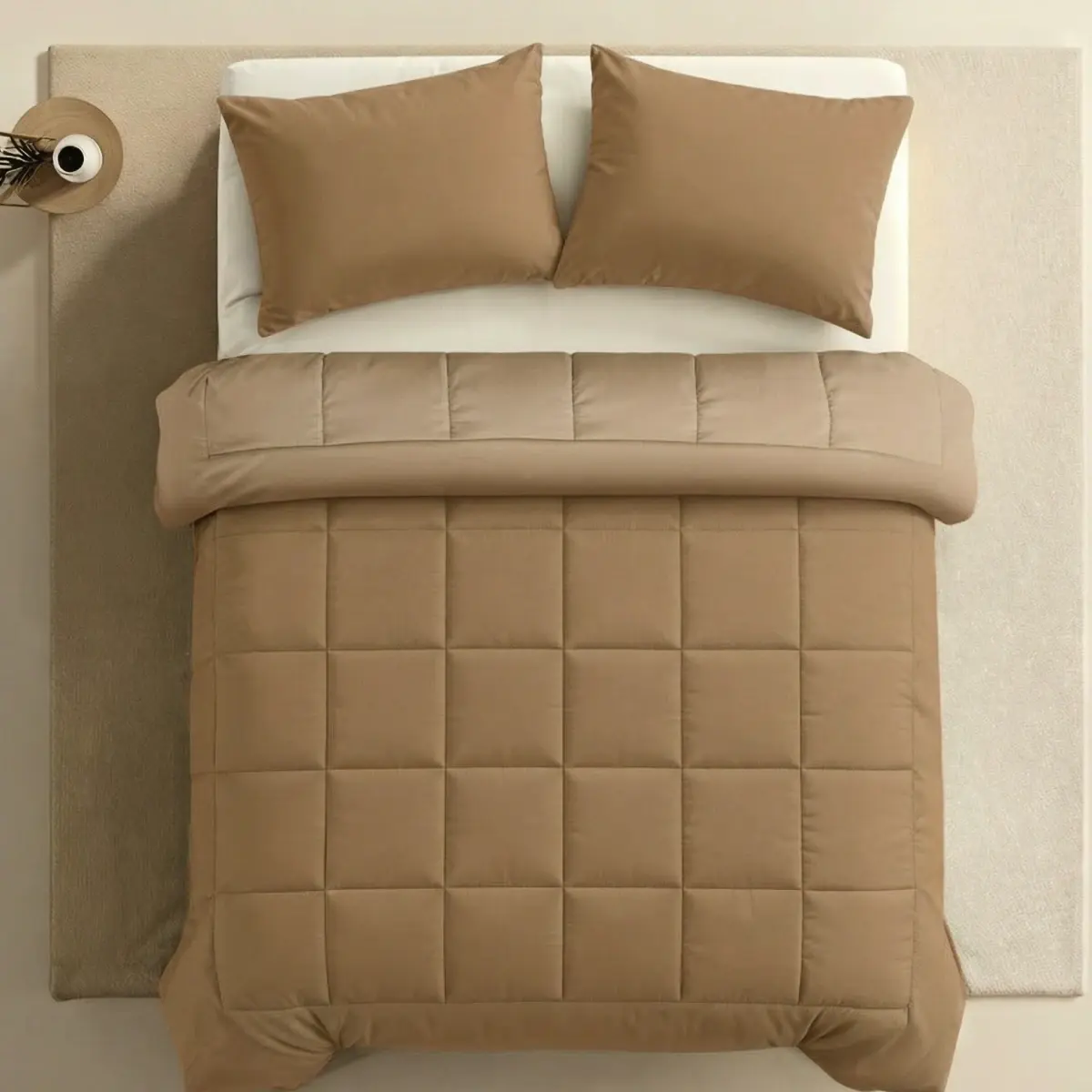 Zelesta Pure Unie Taies d'Oreiller Coton - Set de 2 - Brun Cacao - Image 4