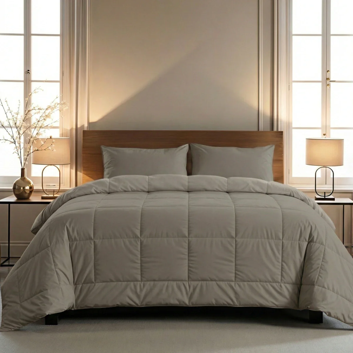 Zelesta Pure Unie Couette Coton - Gris Anthracite - Image 3