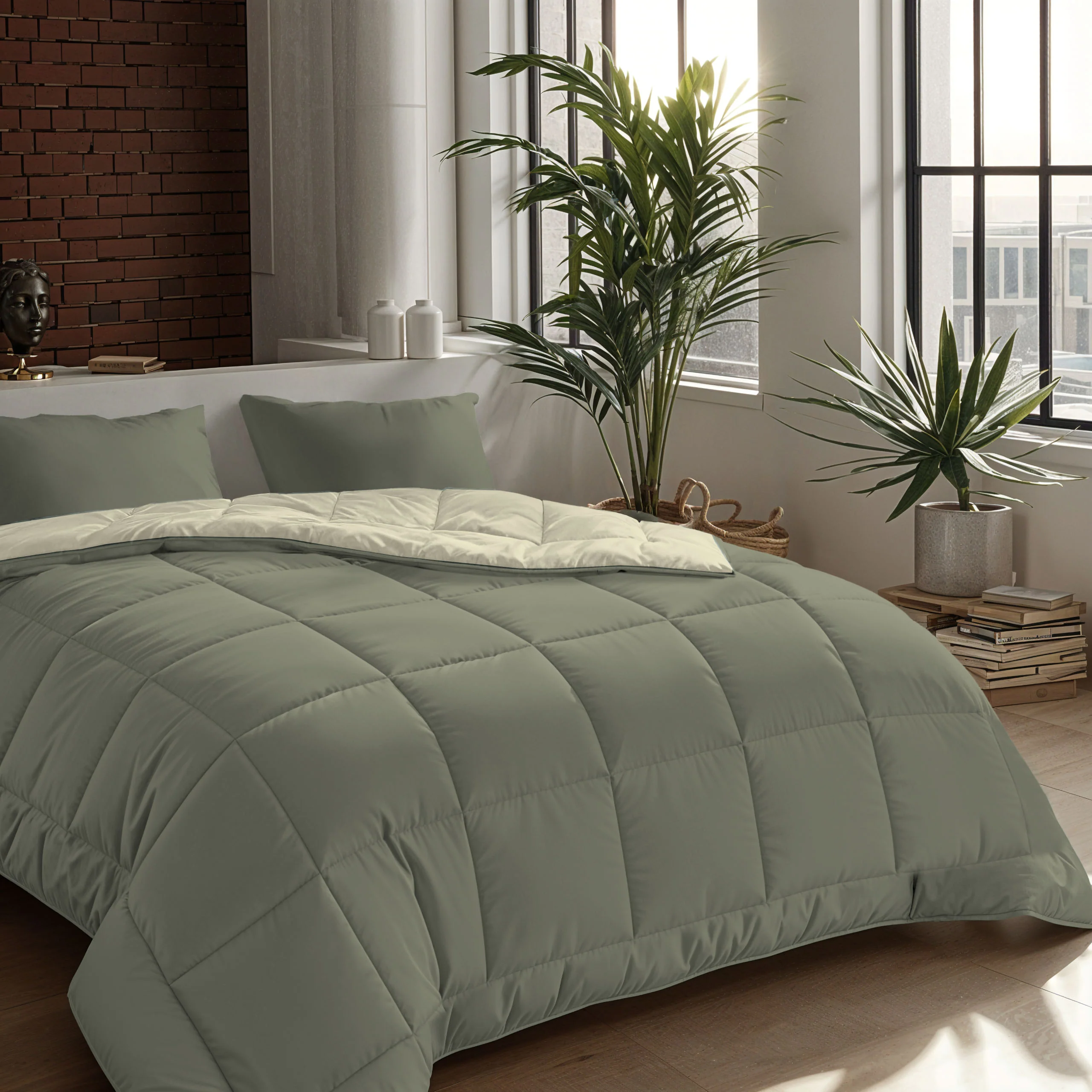 Zelesta Comfort Duo Taies d'Oreiller - Set de 2 - Vert Olive - Image 4