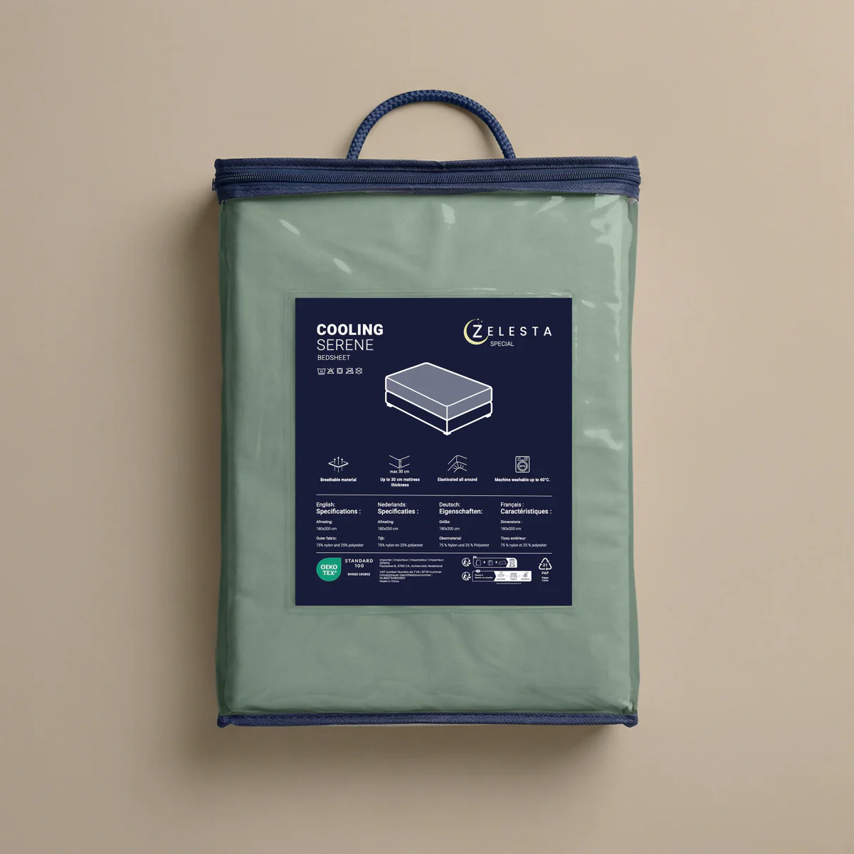 Zelesta Spécial Fraîcheur Sereine Drap-Housse - Vert Sauge - Image 6