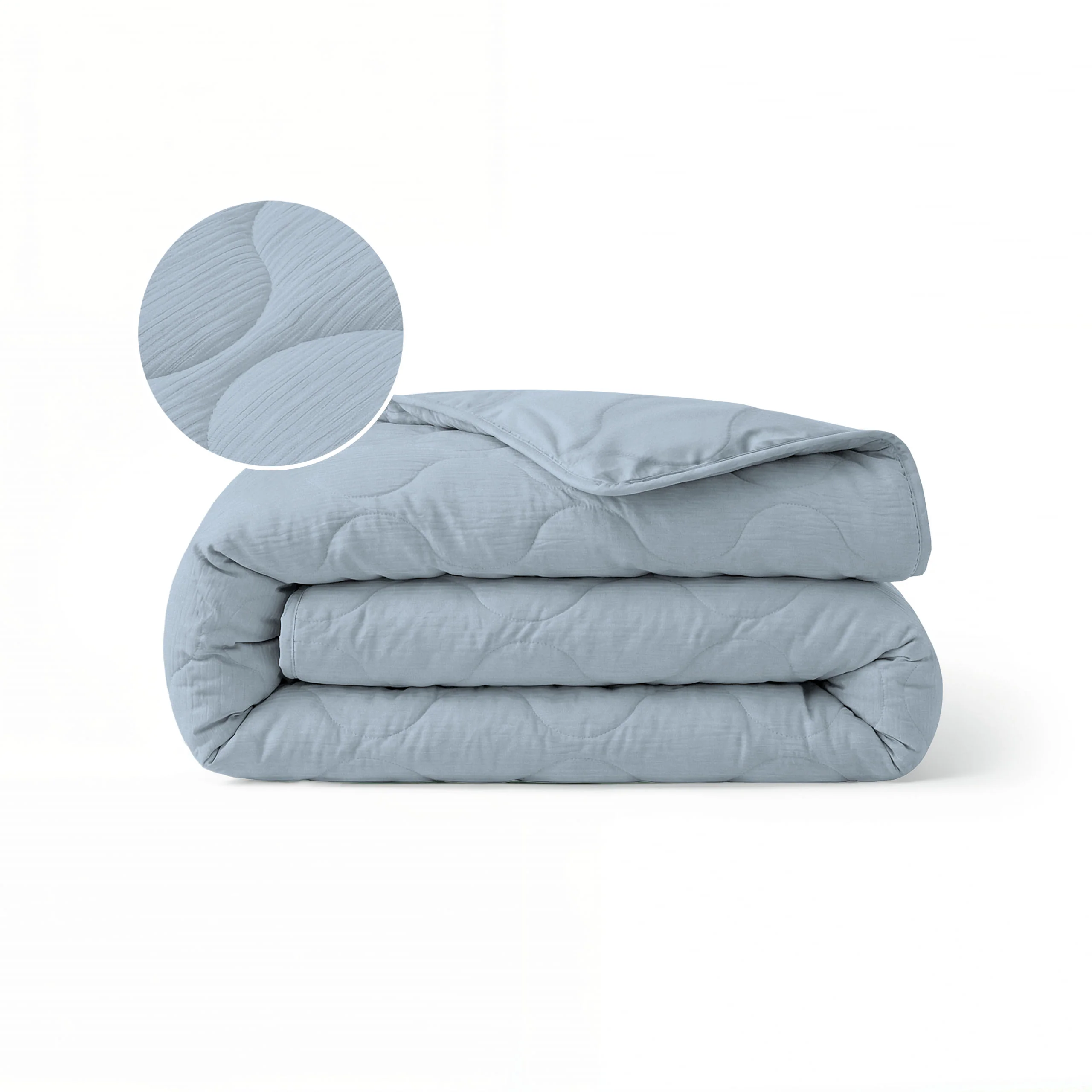Zelesta Spécial Mousseline Couette Été - Bleu Glacier - Image 8