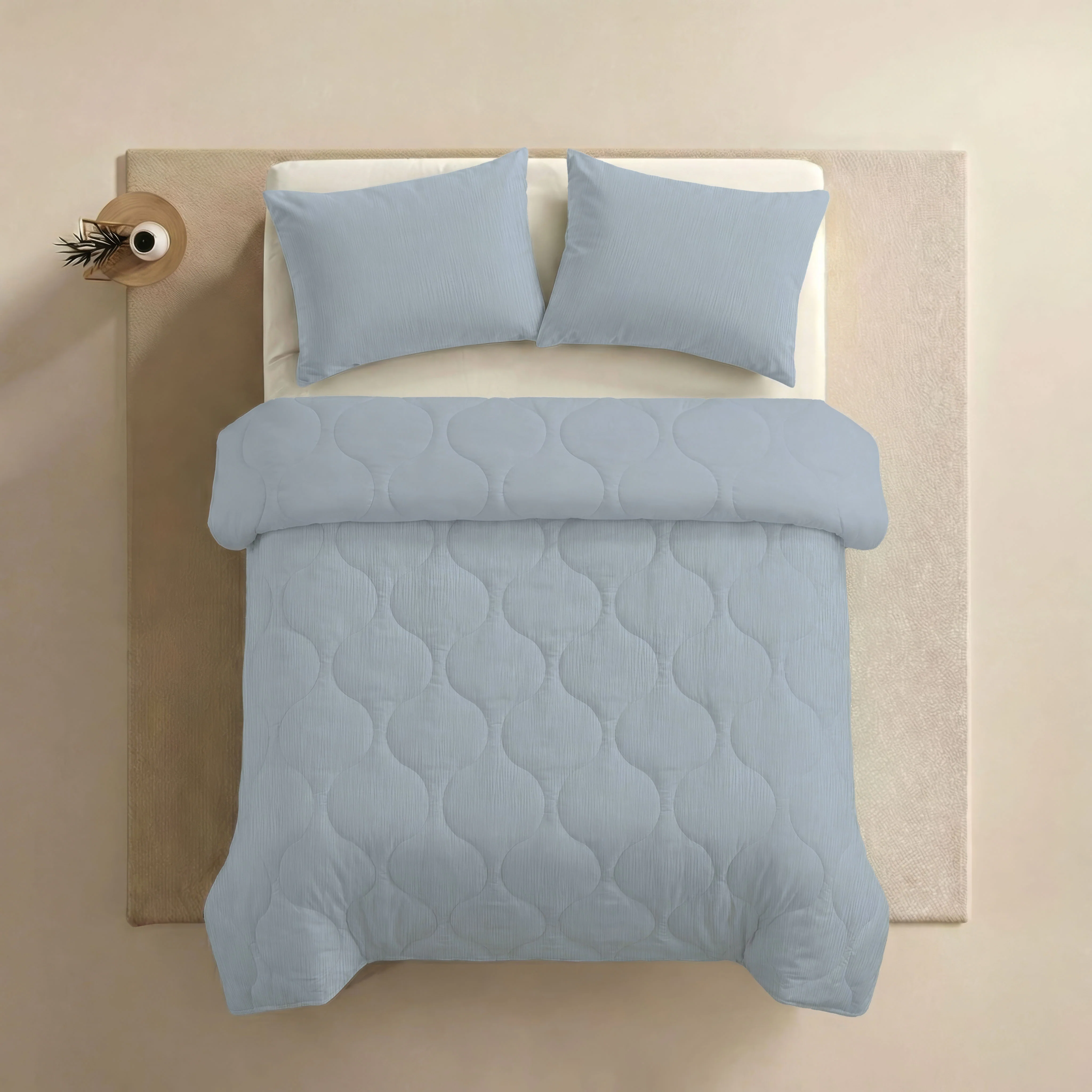 Zelesta Spécial Mousseline Couette Été - Bleu Glacier - Image 4
