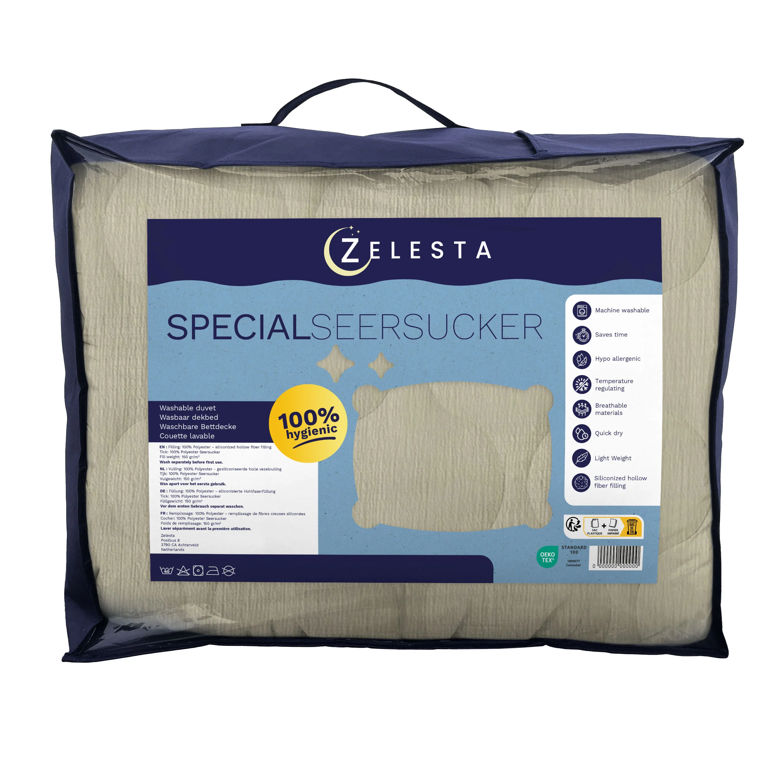 Zelesta Spécial Seersucker Couette Été - Beige au Lait d'Amande - Image 9