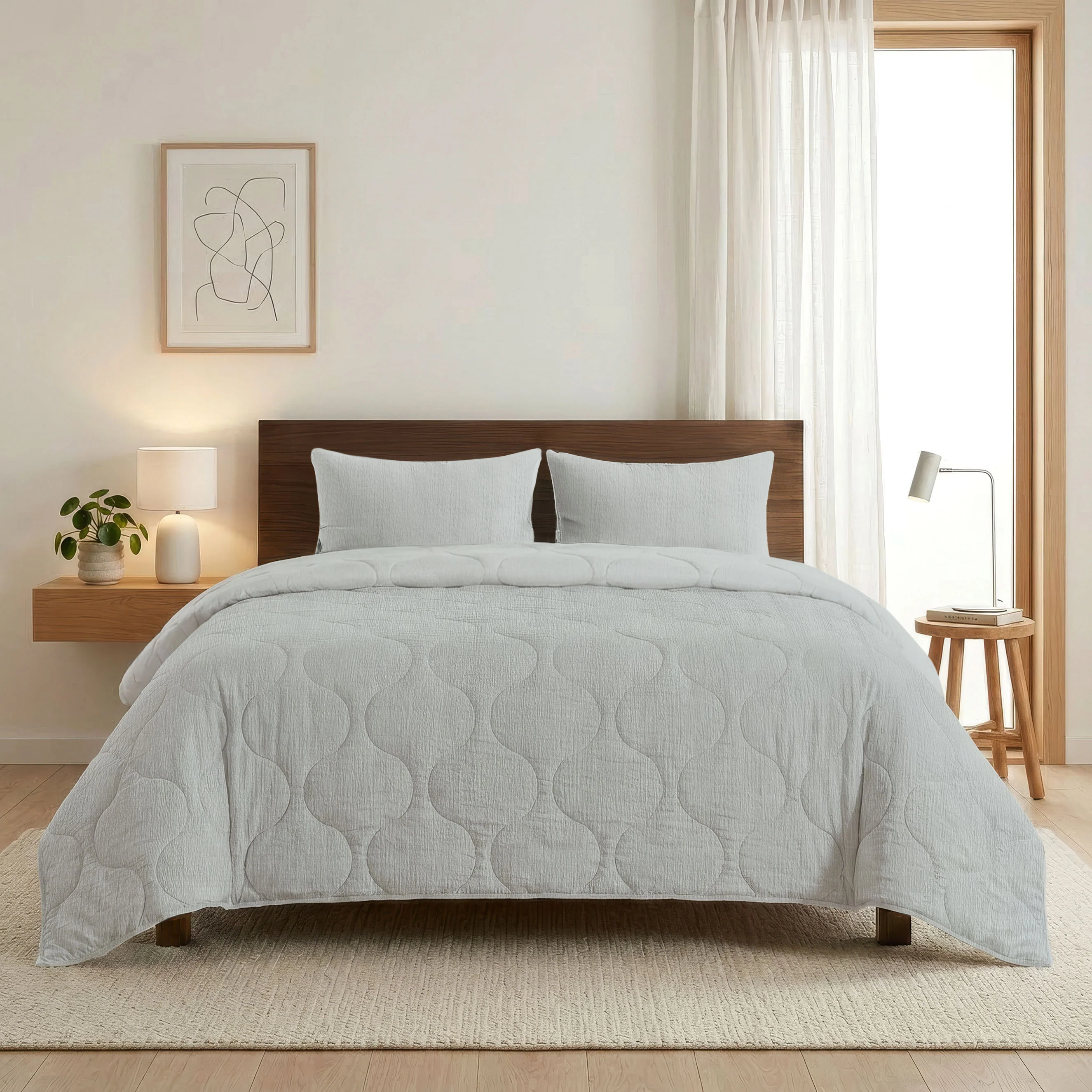 Zelesta Spécial Seersucker Couette Été - Bleu Givré - Image 3