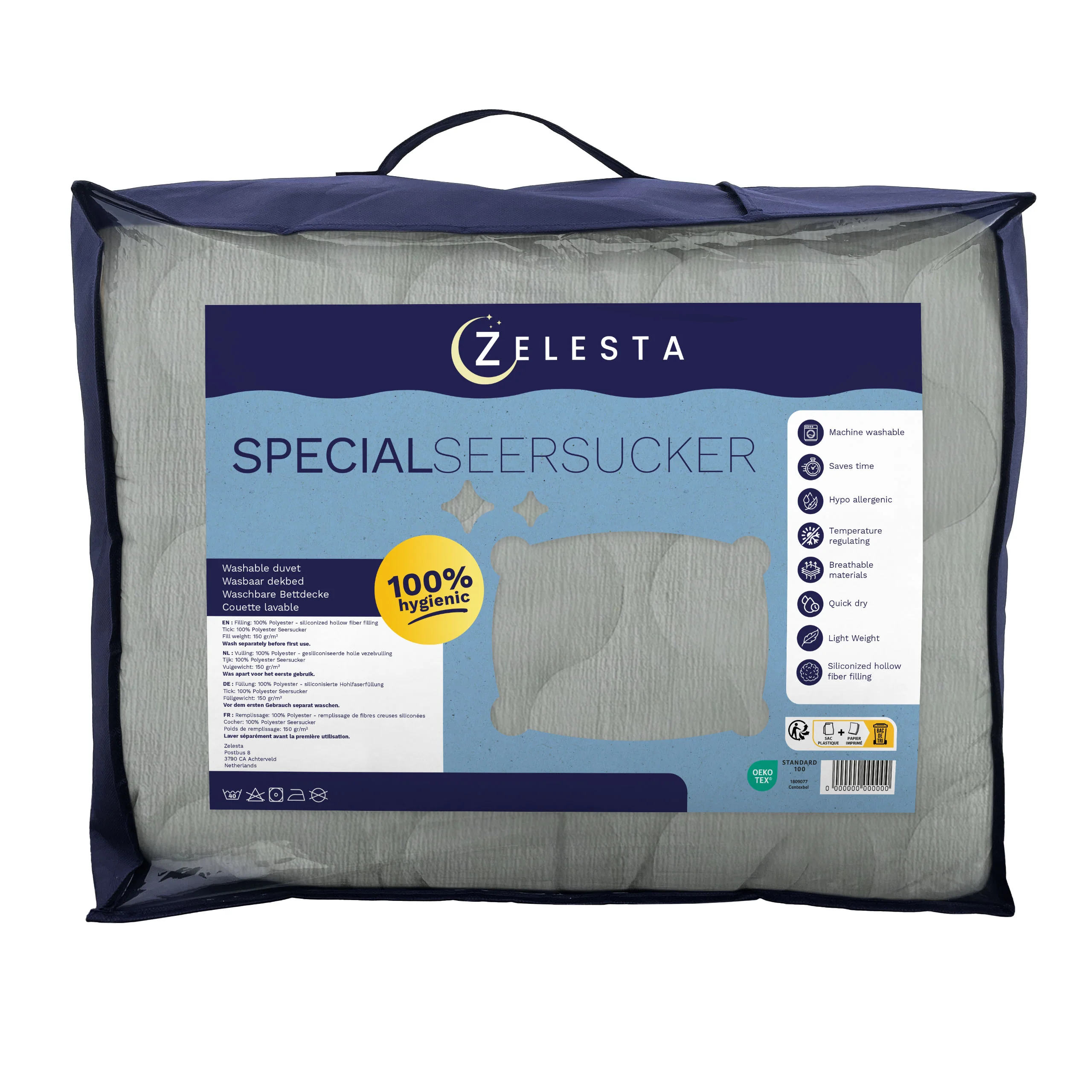 Zelesta Spécial Seersucker Couette Été - Bleu Givré - Image 9
