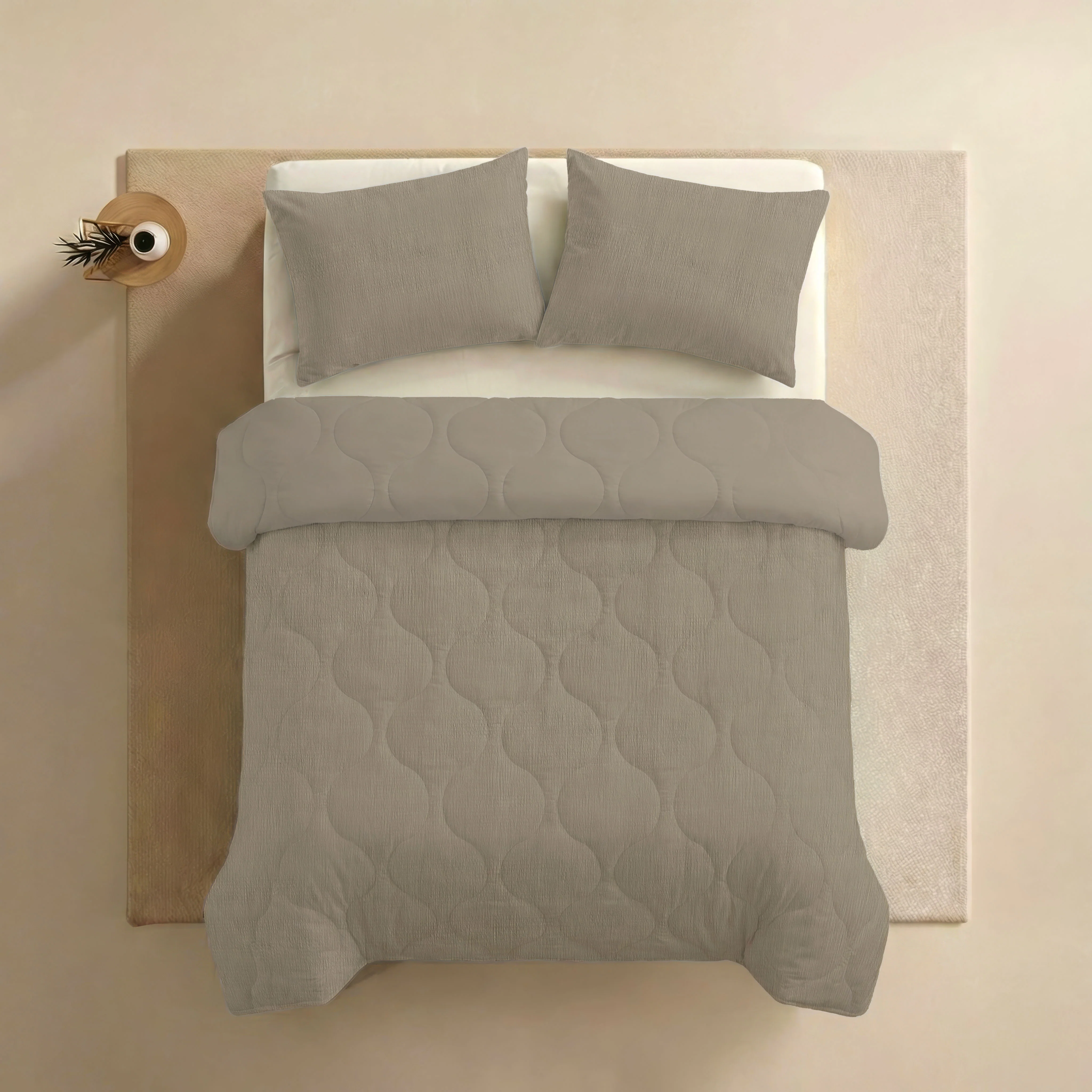 Zelesta Spécial Seersucker Couette Été - Gris Doux - Image 4