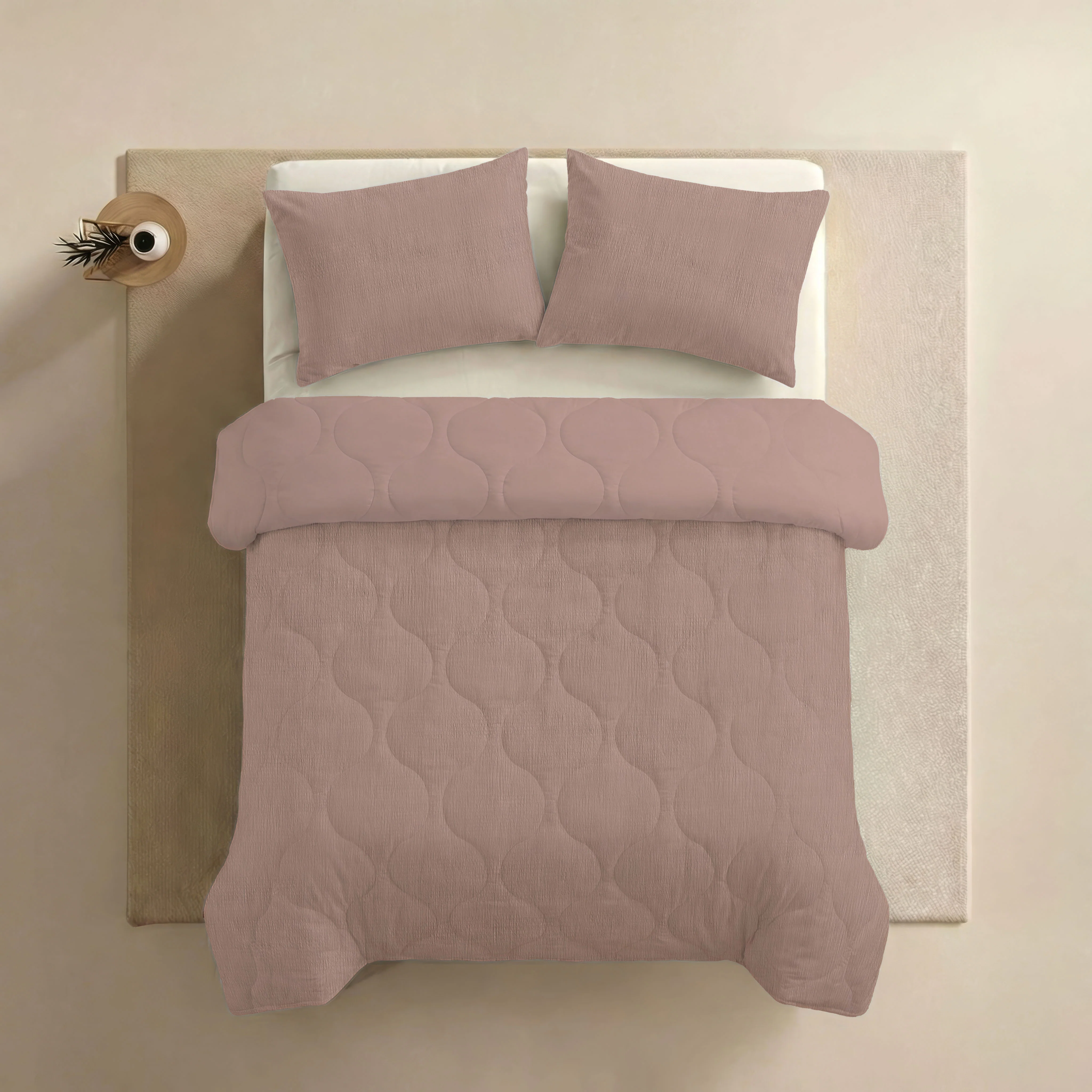 Zelesta Spécial Seersucker Couette Été - Rose Poudré - Image 4