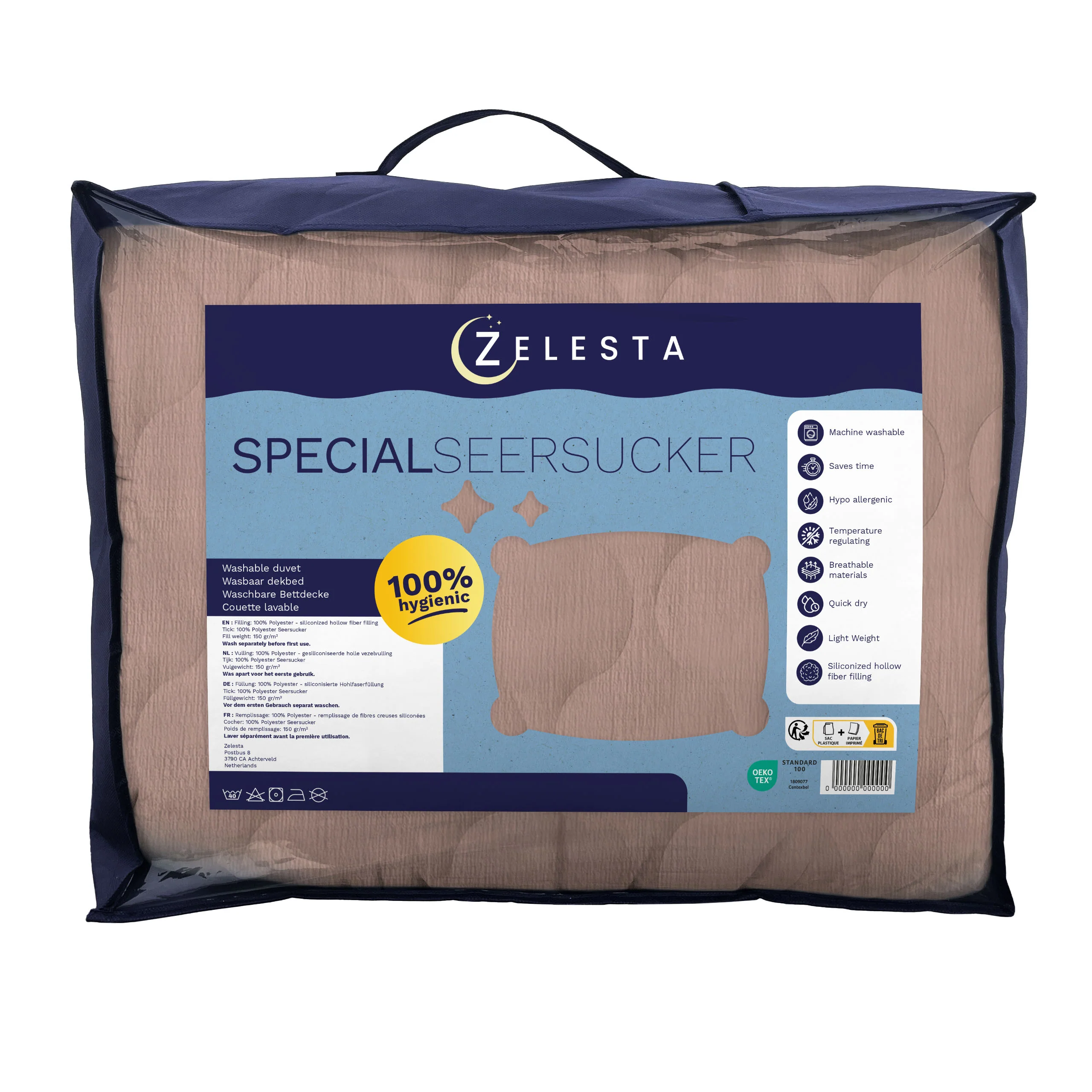 Zelesta Spécial Seersucker Couette Été - Rose Poudré - Image 9