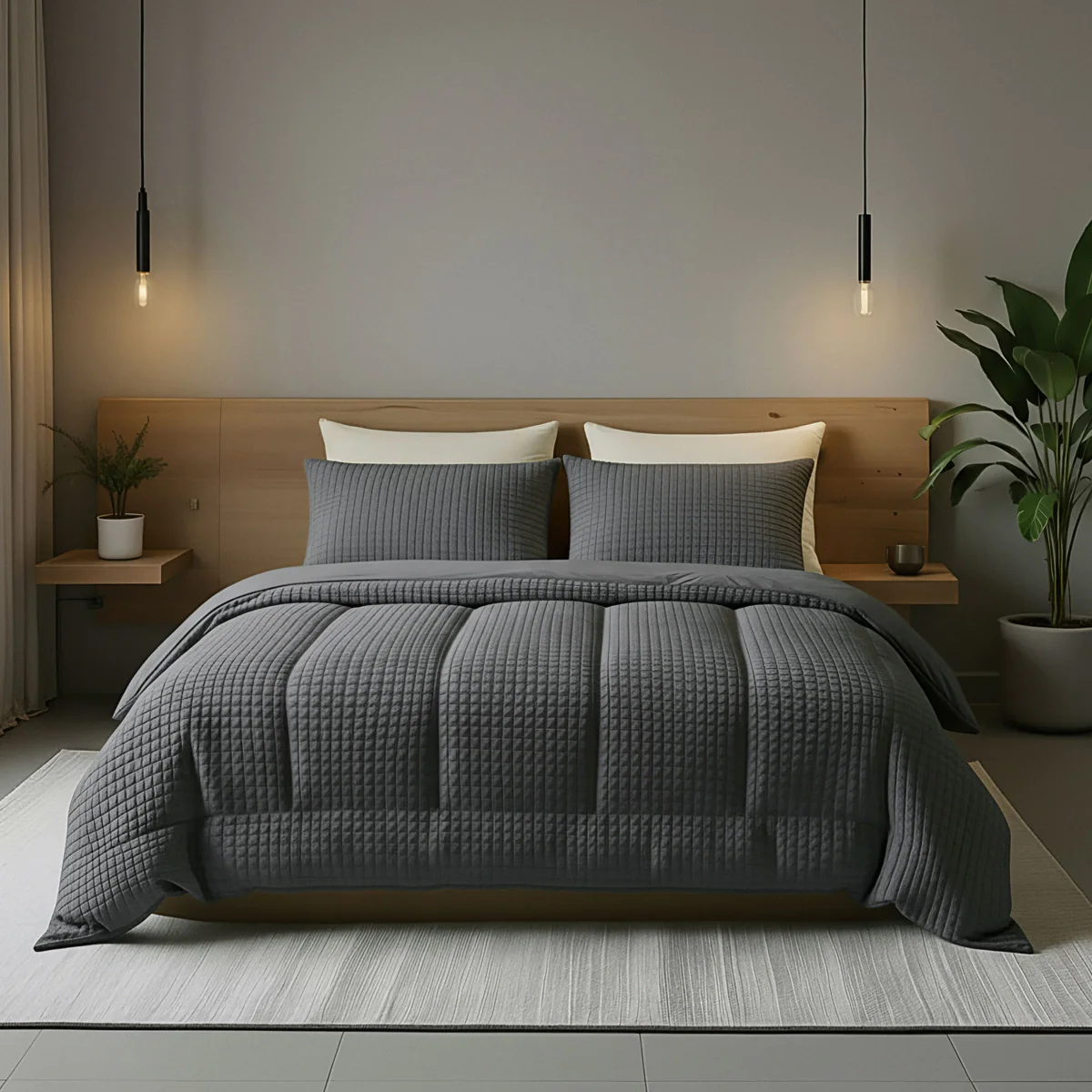 Zelesta Teddy Check - Anthracite - Image 2