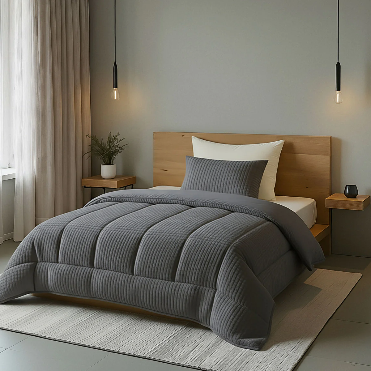 Zelesta Teddy Check - Anthracite - Image 3