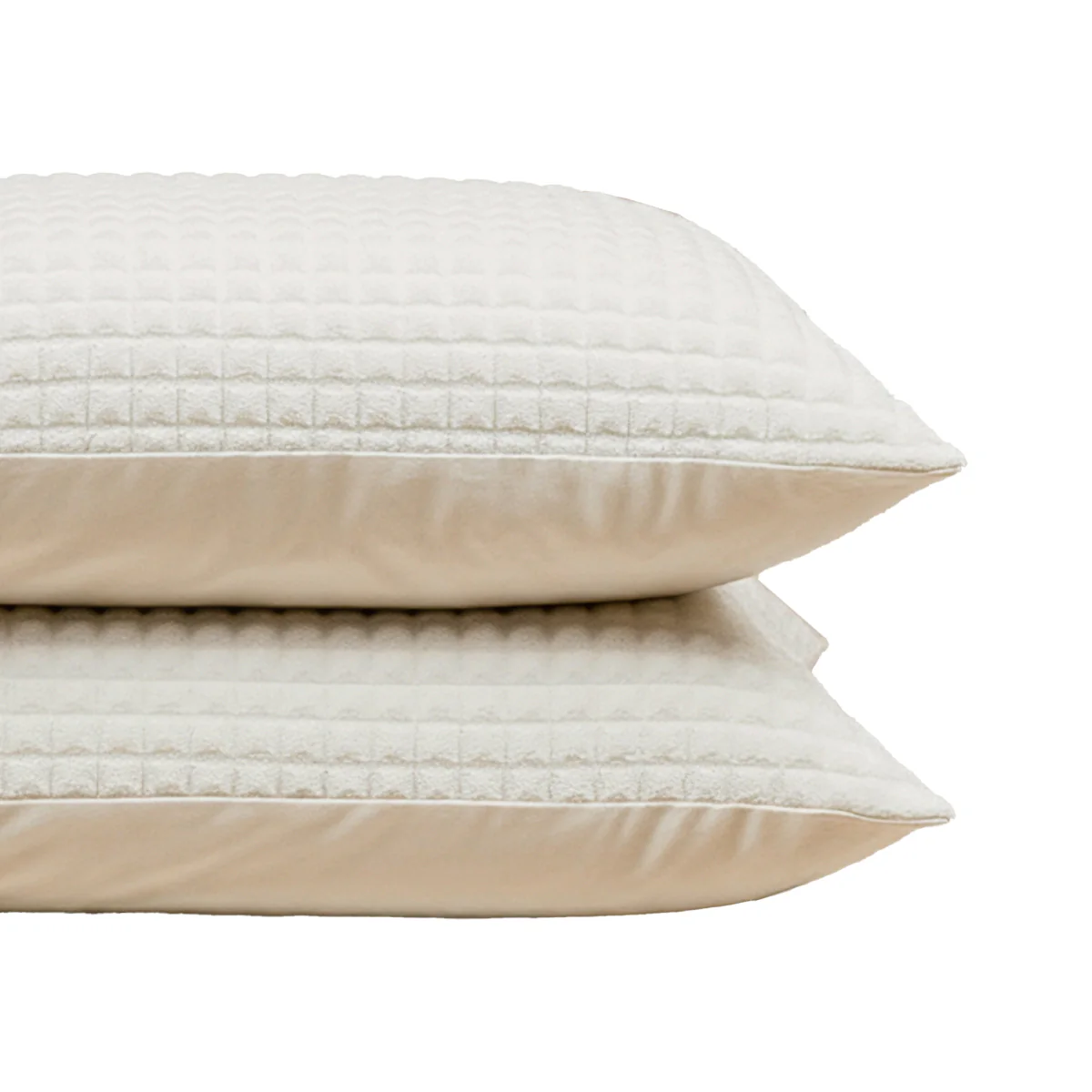 Zelesta Teddy Check Taies d'Oreiller - Crème