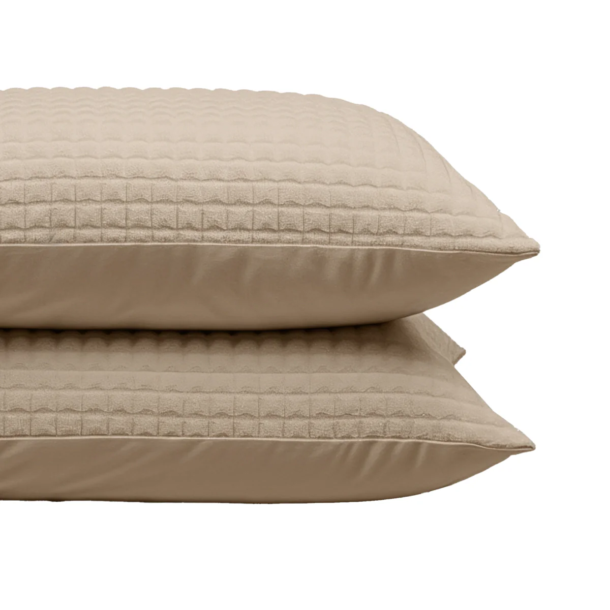Zelesta Teddy Check Taies d'Oreiller - Taupe