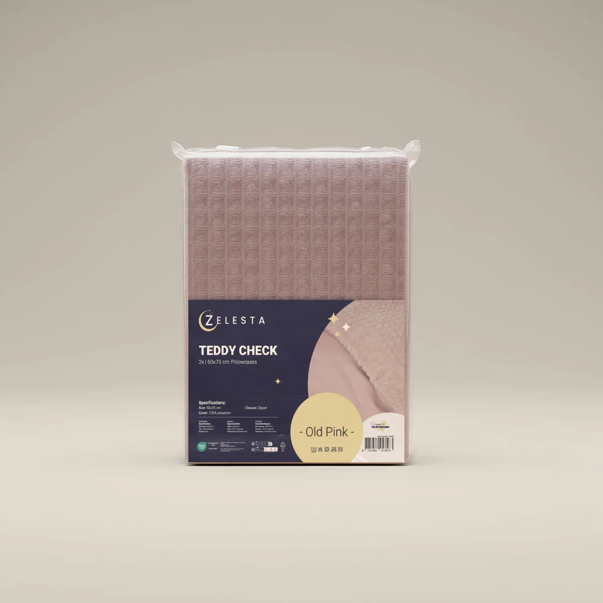 Zelesta Teddy Check Taies d'Oreiller - Vieux Rose - Image 3