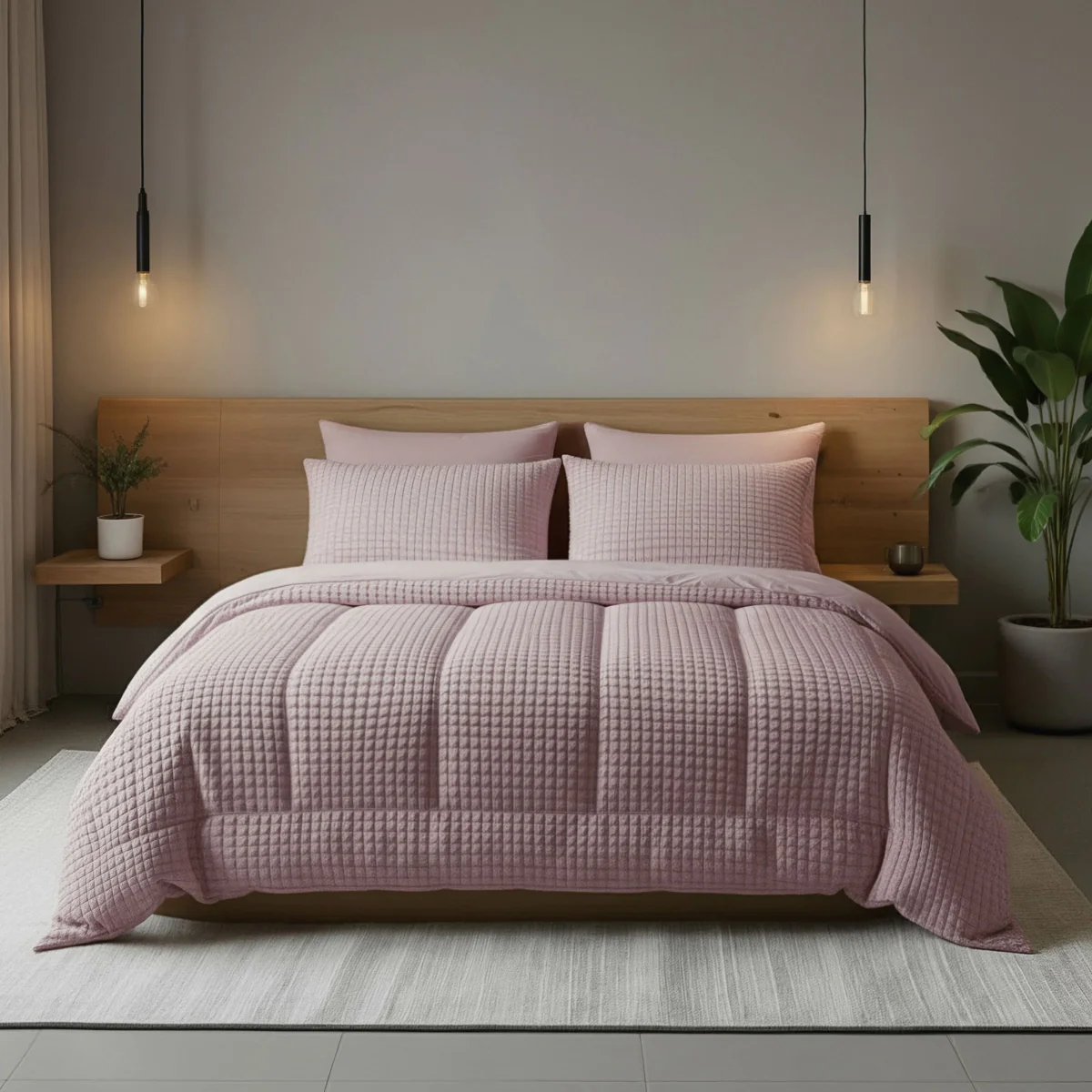 Zelesta Teddy Check - Vieux Rose - Image 2