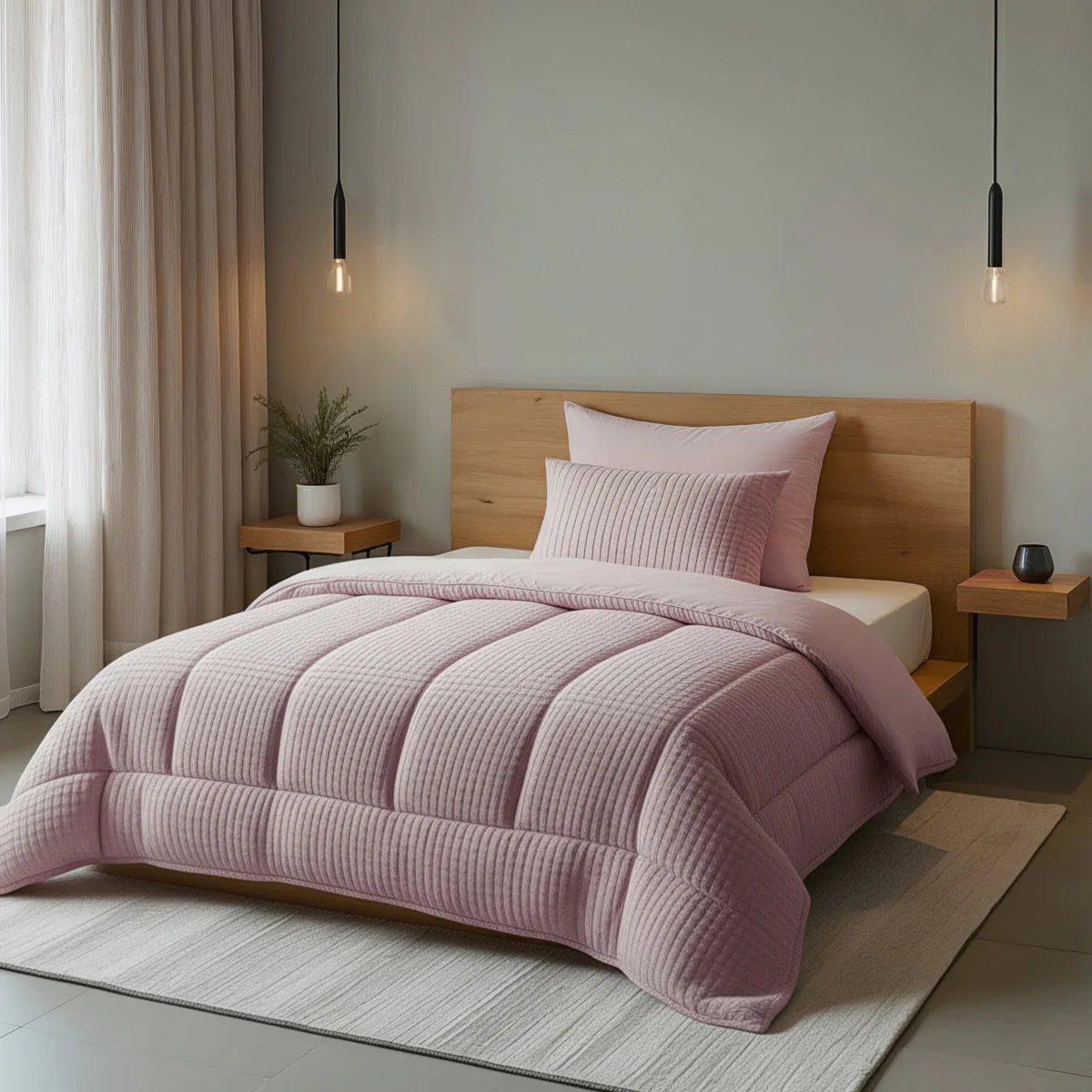 Zelesta Teddy Check - Vieux Rose - Image 3