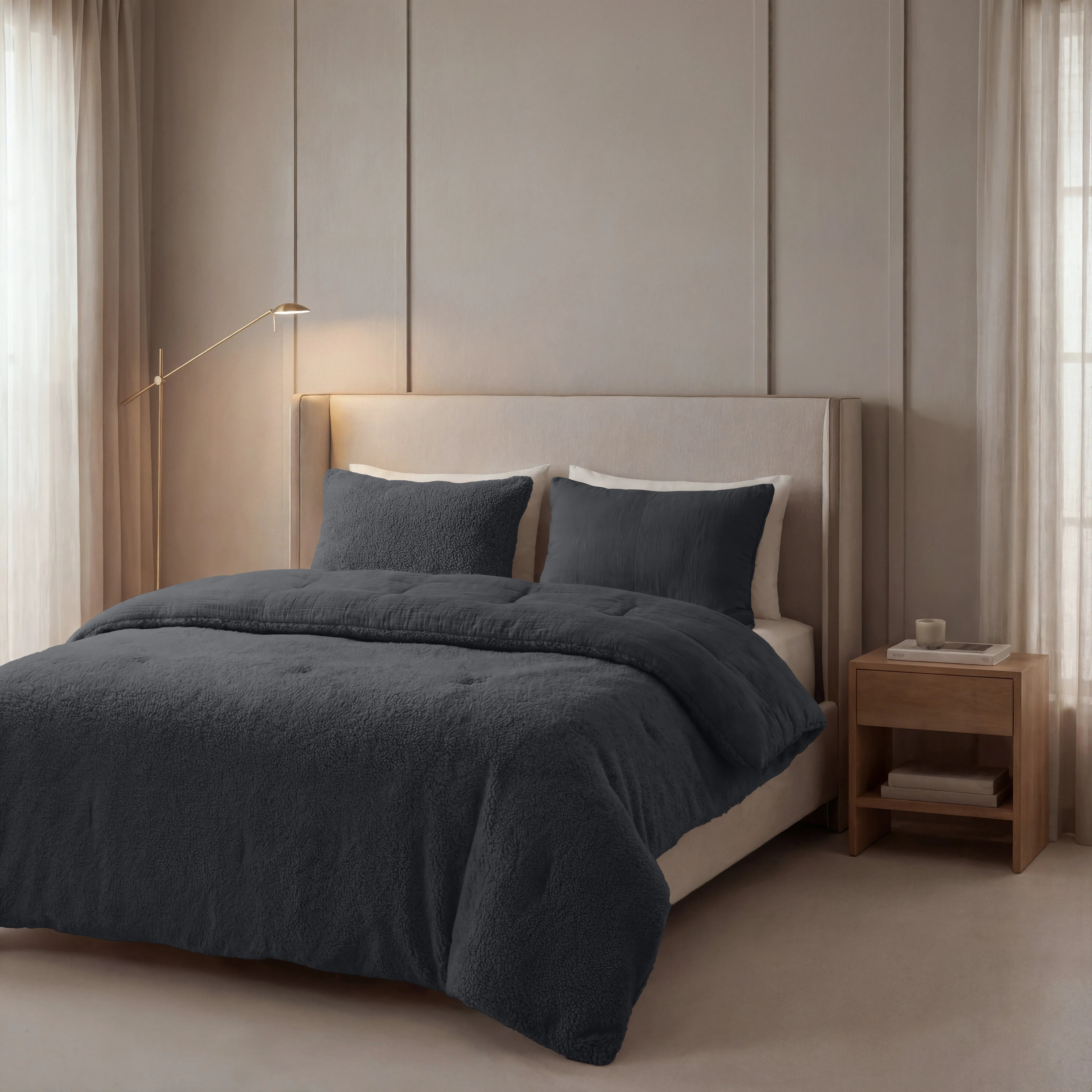 Zelesta Teddy Mousseline de Coton - Anthracite - Image 3