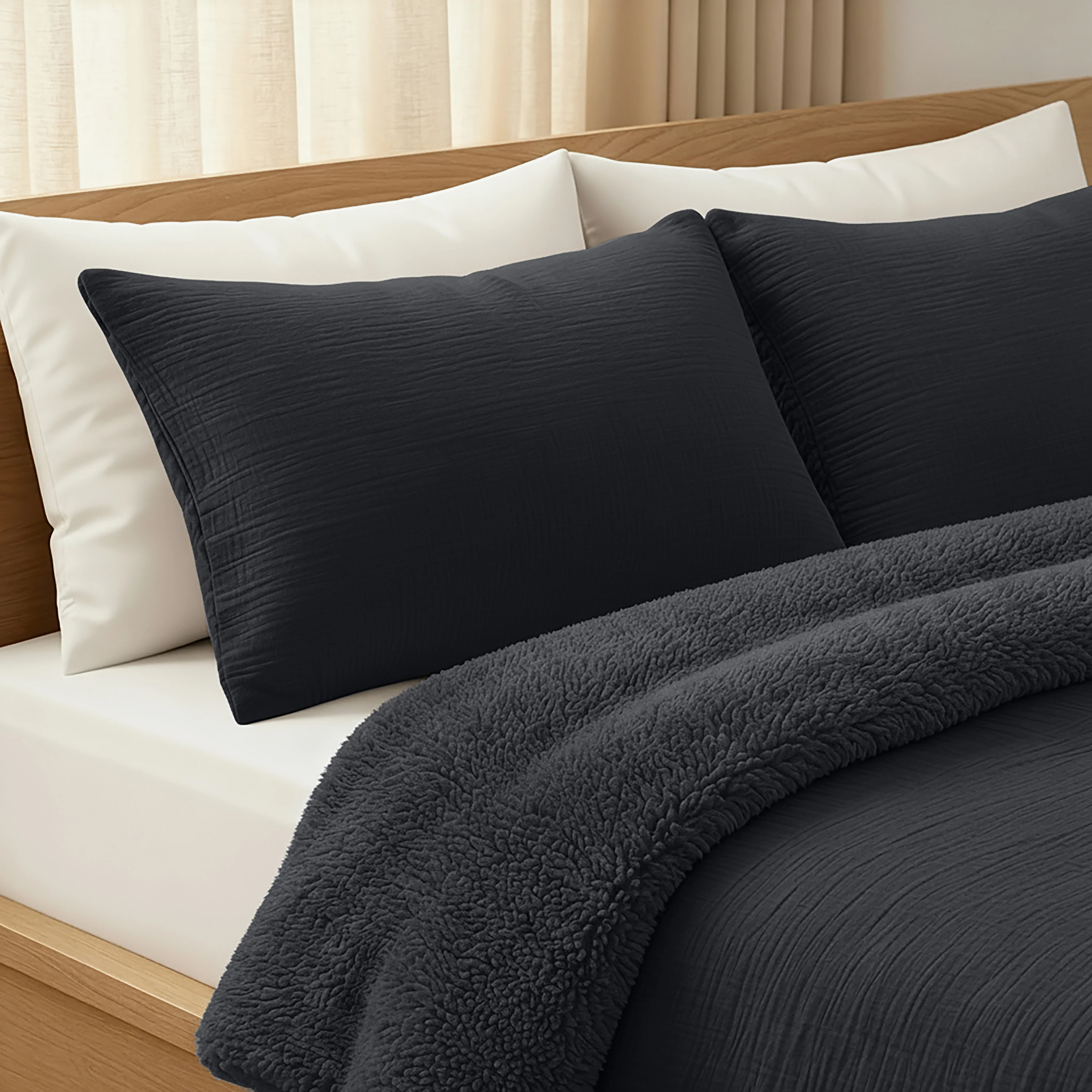 Zelesta Teddy Mousseline de Coton - Anthracite - Image 4