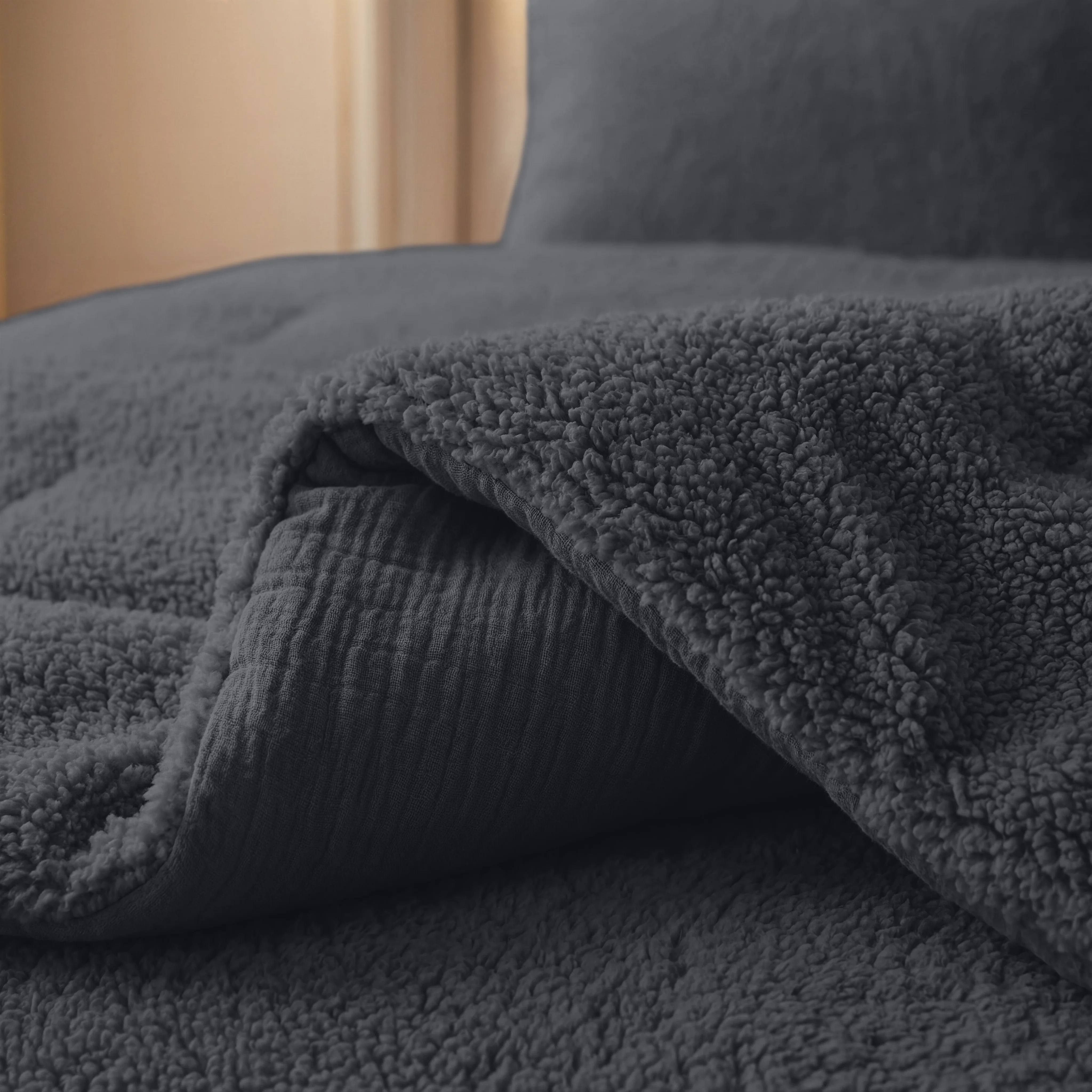 Zelesta Teddy Mousseline de Coton - Anthracite - Image 6