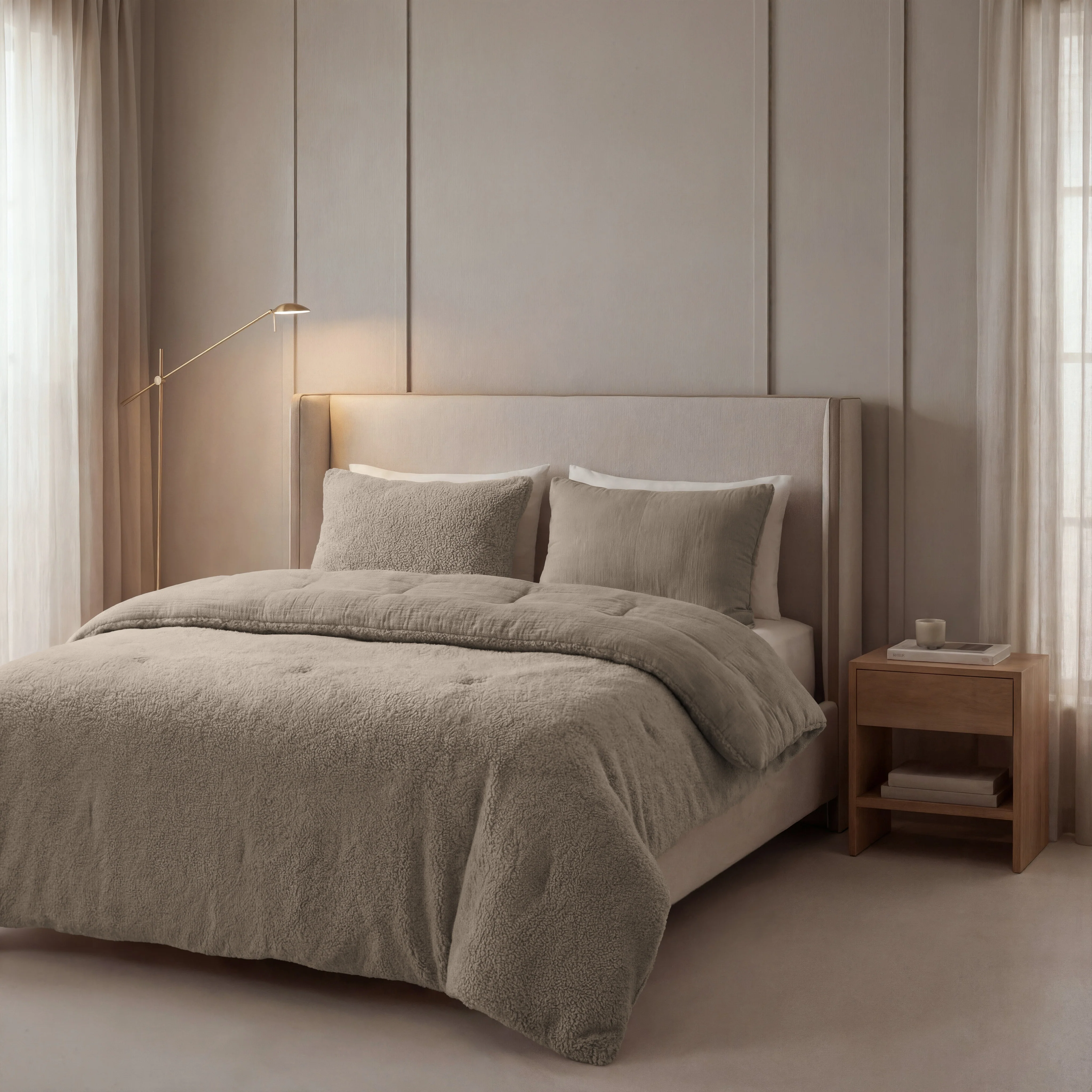 Zelesta Teddy Mousseline de Coton - Taupe - Image 3