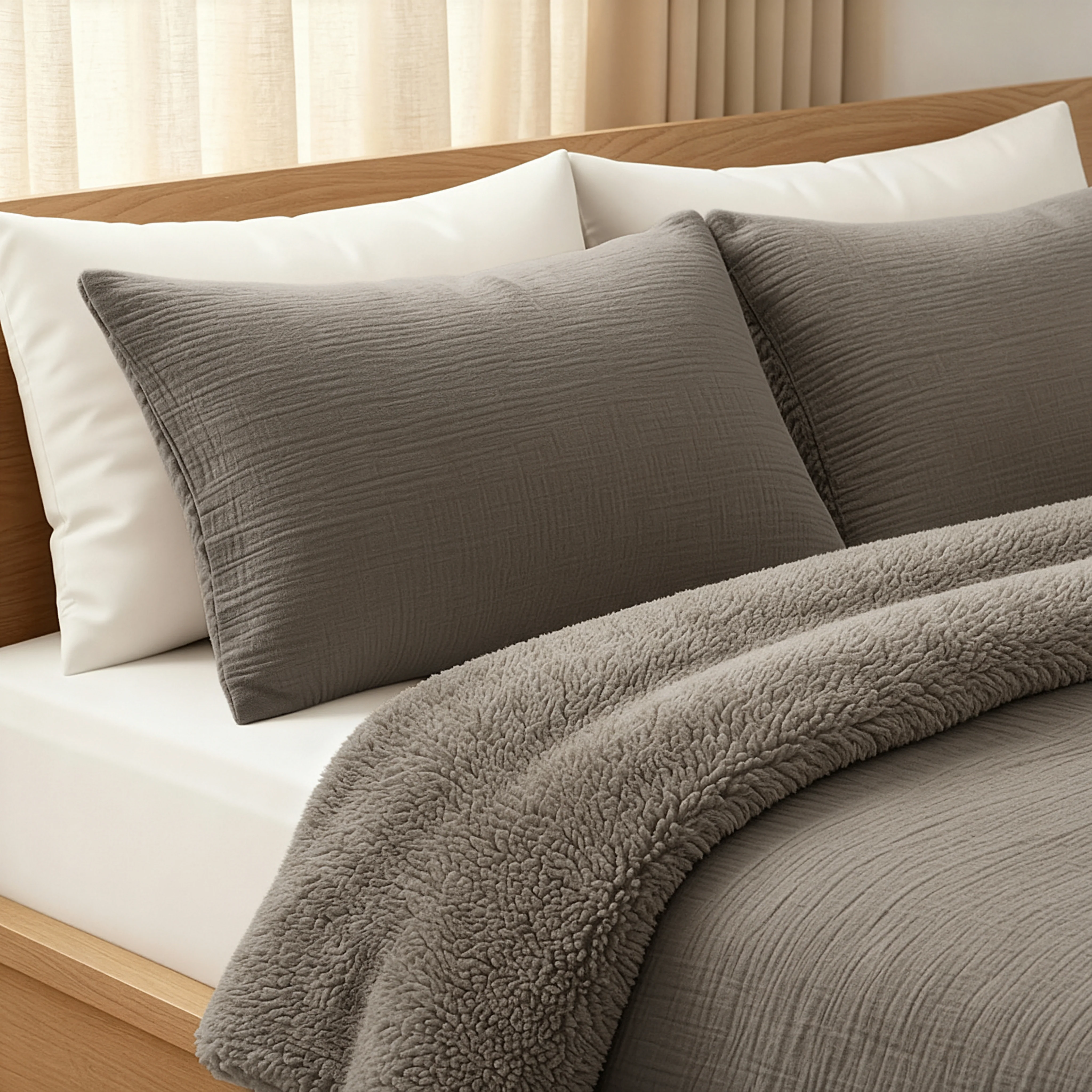 Zelesta Teddy Mousseline de Coton - Taupe - Image 4
