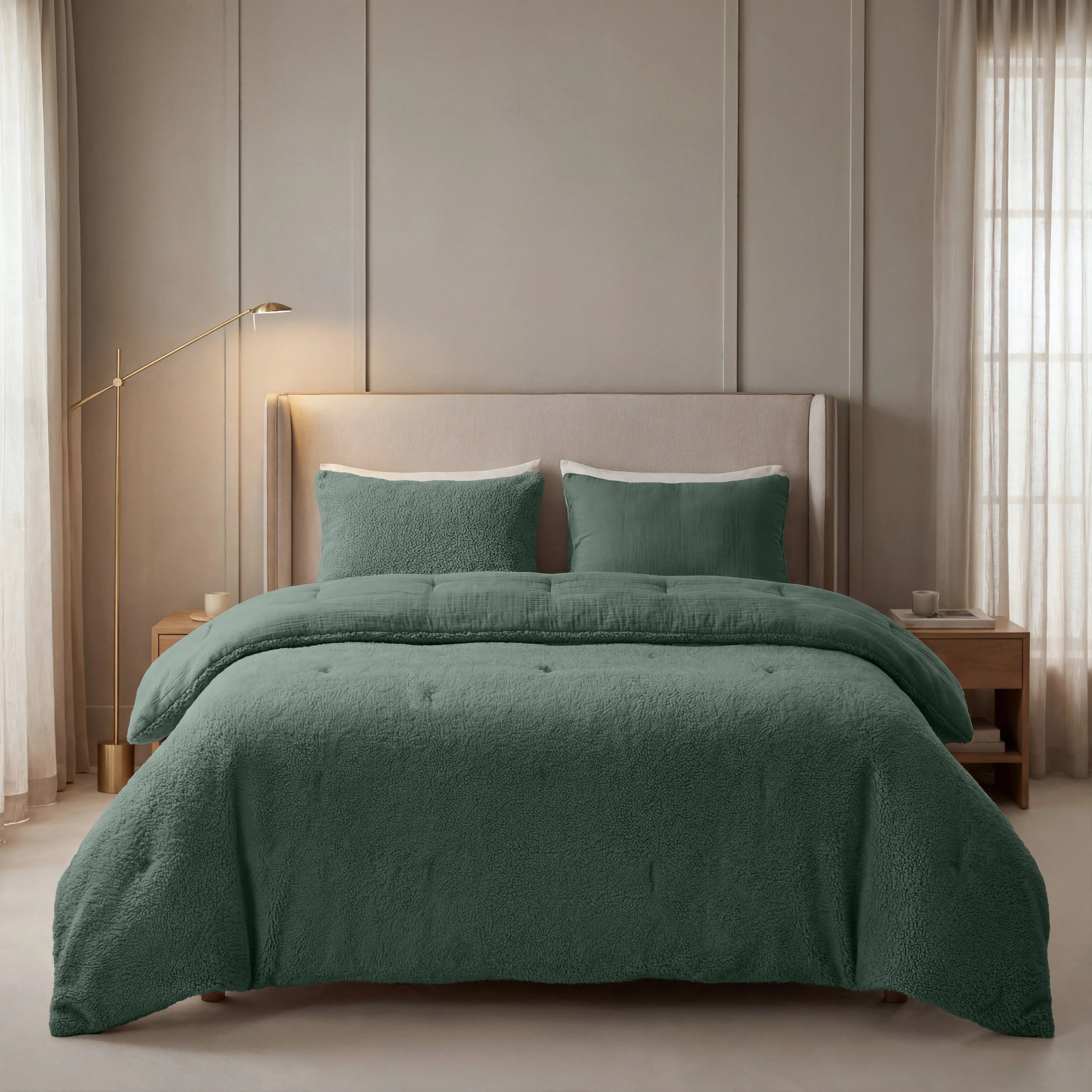 Zelesta Teddy Mousseline de Coton - Vert - Image 2
