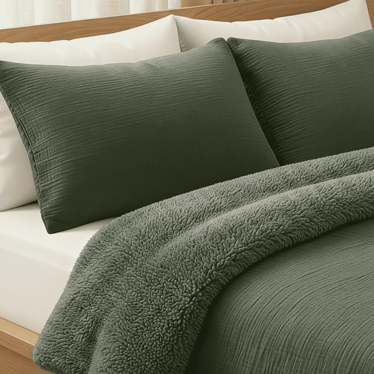 Zelesta Teddy Mousseline de Coton - Vert - Image 4
